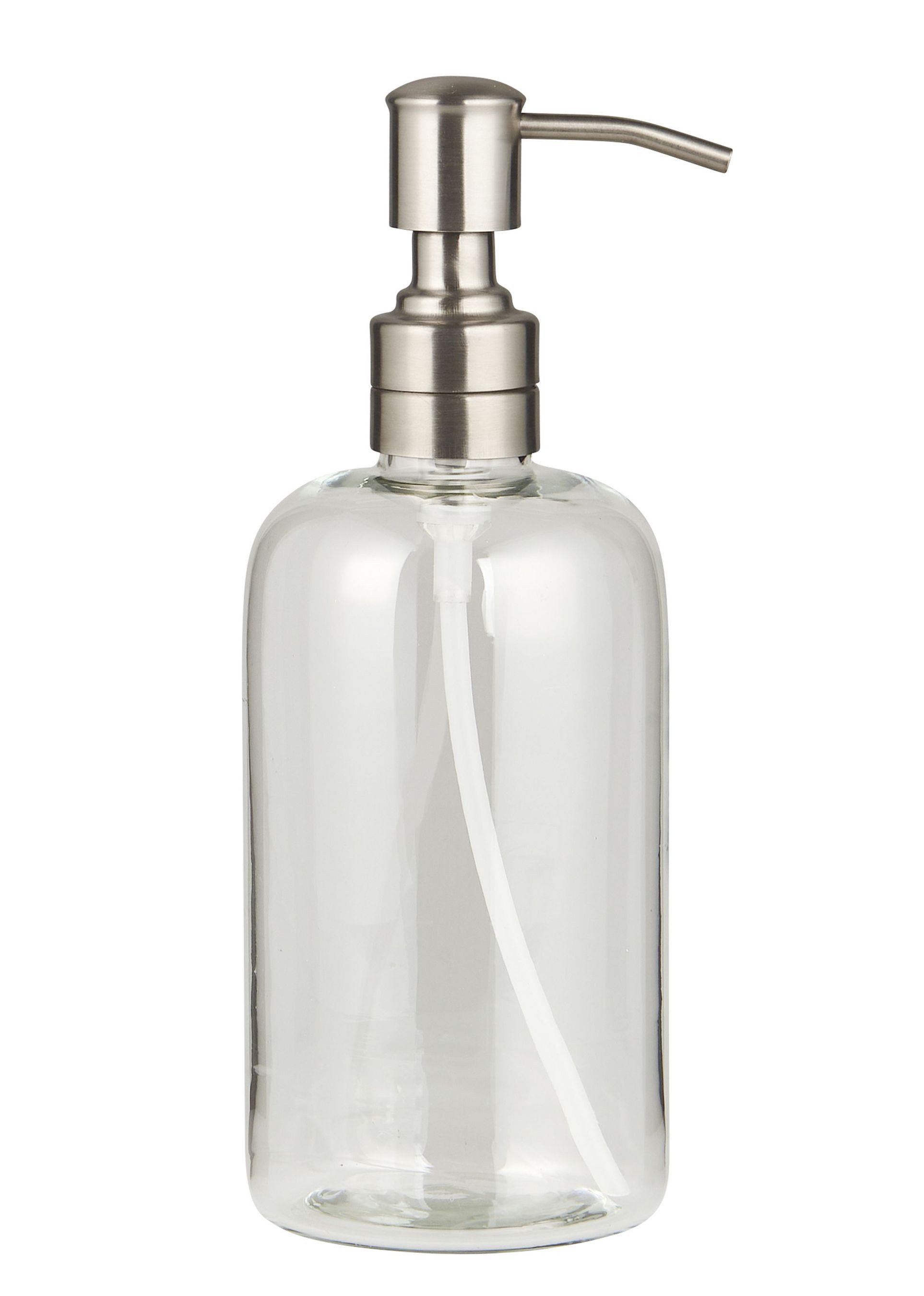 Ib Laursen Seifenspender Pumpseifenspender Seifenspender 500ml Glas Pumpe Silberfarben Ib