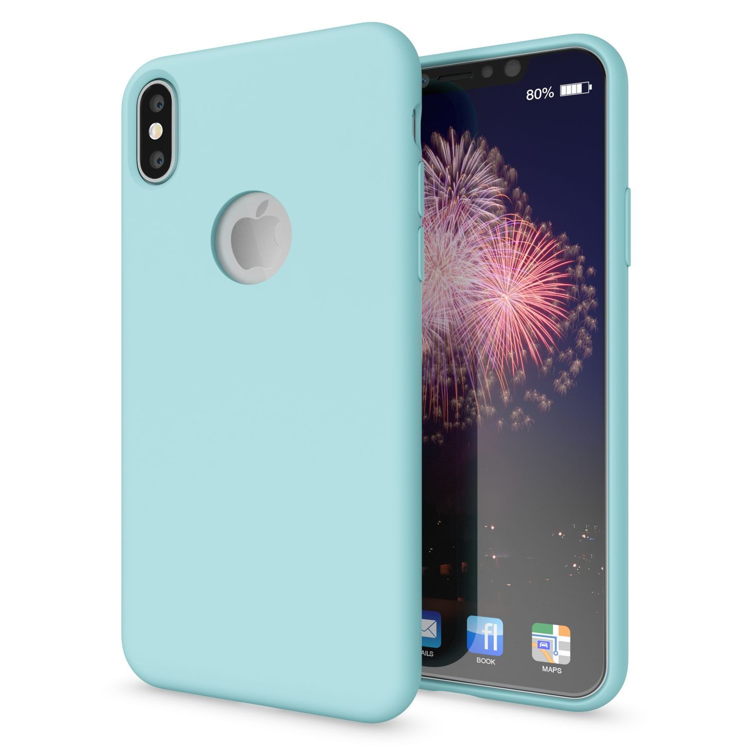 Nalia Smartphone-Hülle Apple iPhone X Apple iPhone XS 14,7 cm (5,8 Zoll), Silikon Hülle mit stabilem Kern / Mikrofaser Innen / Matt & Rutschfest