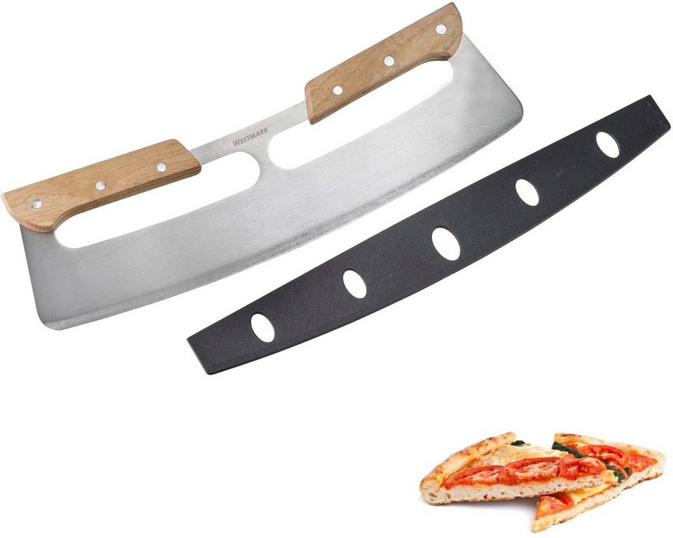 WESTMARK Pizzaschneider Pro, Wiegemesser, Edelstahl mit Holzgriff