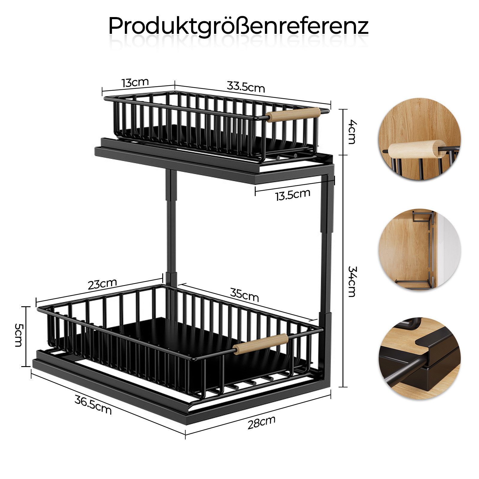 GLIESE POWER Küchenregal 2-stufiger ausziehbarer Gewürzregal, Packung 1-tlg günstig online kaufen
