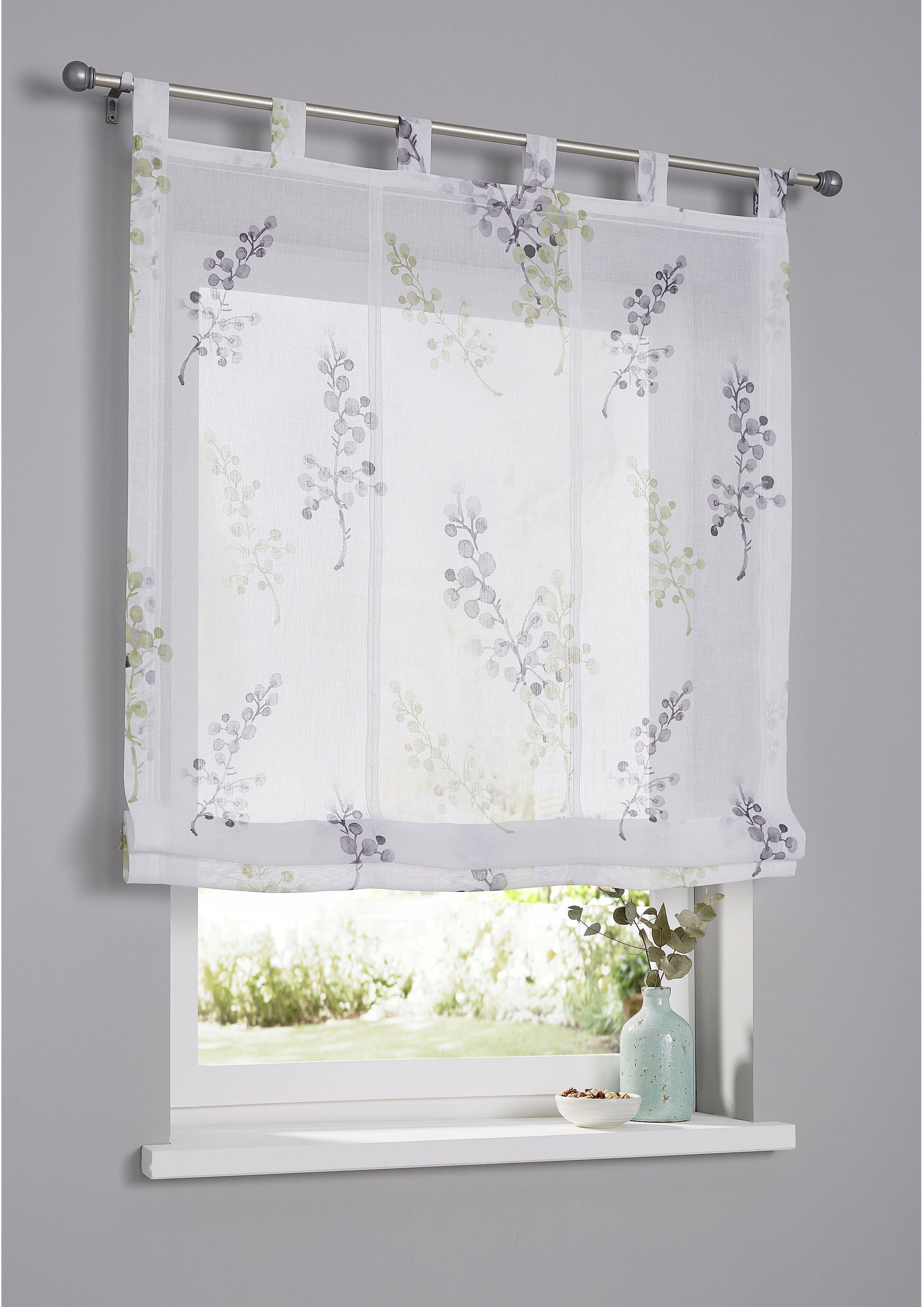 Kutti Raffrollo "Danny" mit Schlaufen ohne Bohren in Führungsschienen Monta günstig online kaufen