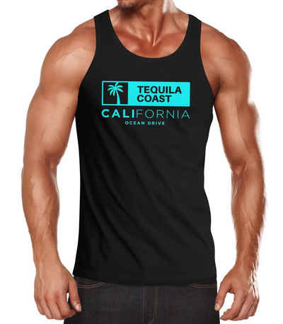 Neverless Tanktop Herren Tank-Top California Print Ocean Drive Kalifornien Palme Sommer Fashion StreetstyleMuskelshirt Muscle Shirt Neverless® mit Print