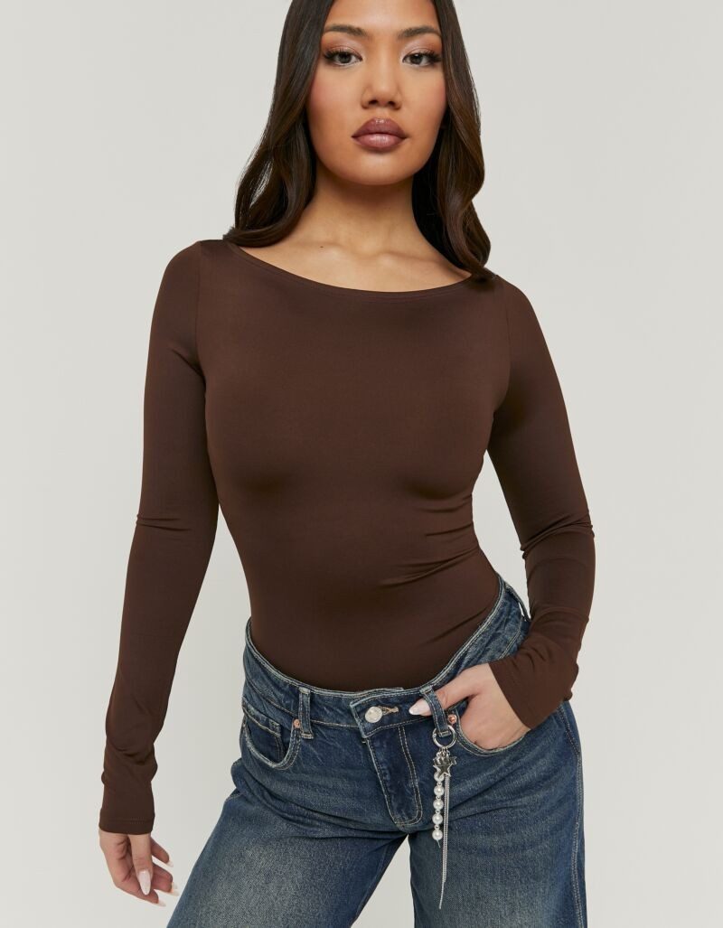 Tally Weijl Langarmbody SBOPABOTIC Materialmix, figurbetont