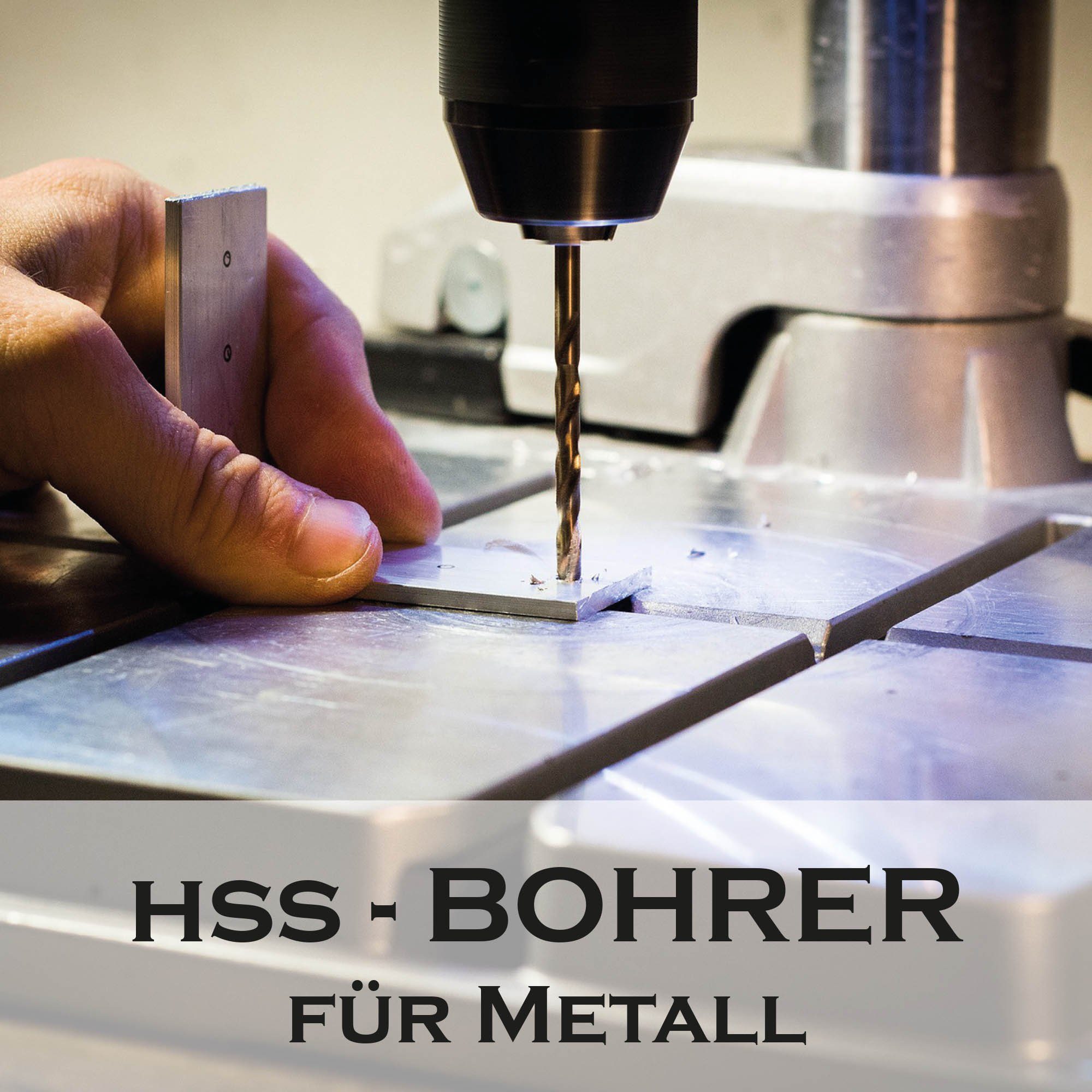 MEISTERCRAFT Bohrersatz Bohrerset, (8-tlg), HSS Bohrer Set Metallbohrer inkl. Bohrschablone & Körner