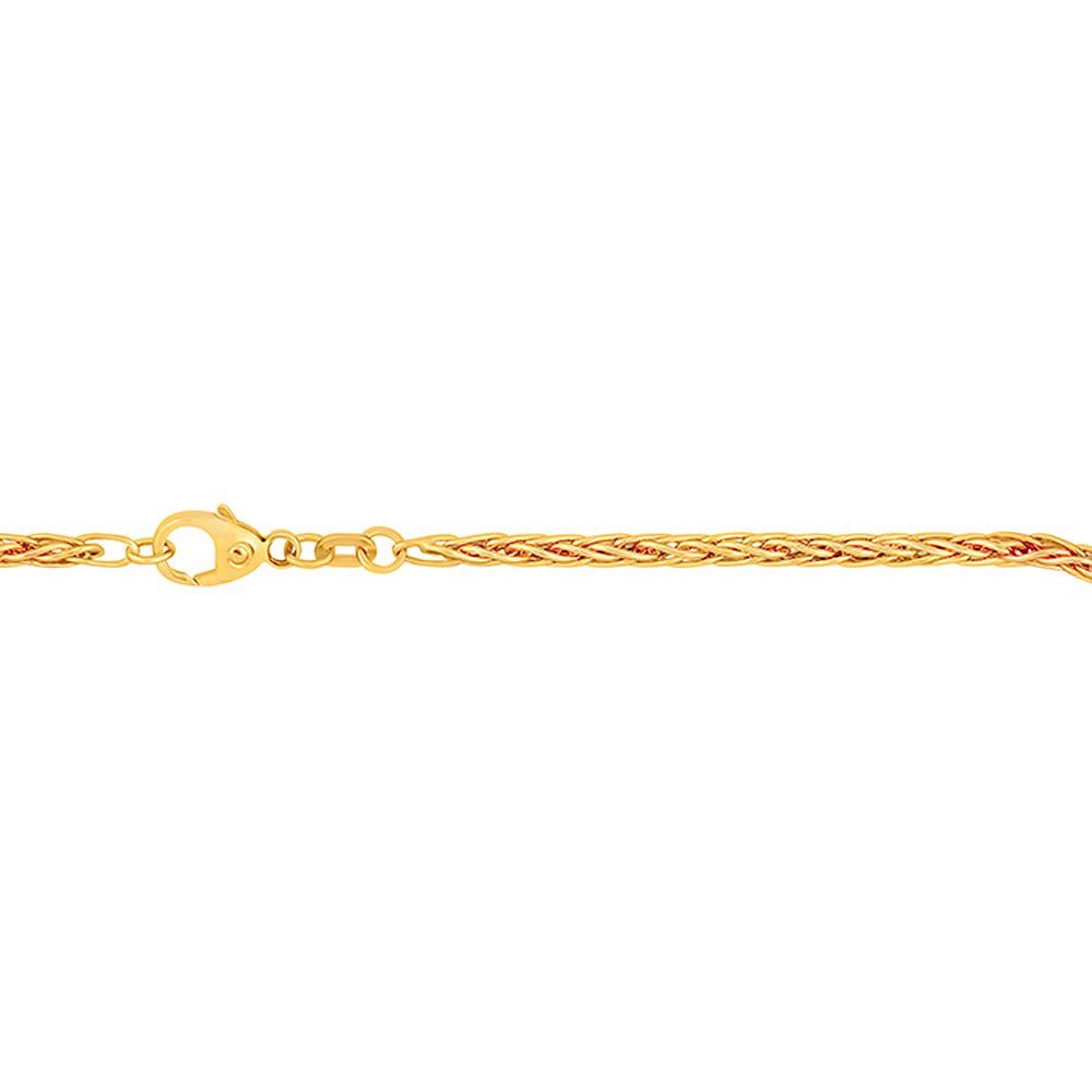 HOPLO Goldkette Goldkette Zopfkette Länge 45cm - Breite 2,1mm - 585-14 Karat Gold, Made in Germany