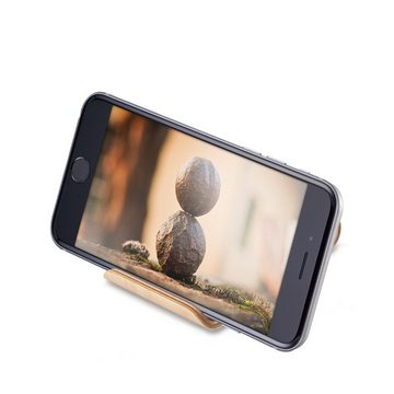 kalibri Handy Halterung für iPhone Samsung - Tisch Stand Dock Birken-Holz Halterung, (1-tlg)