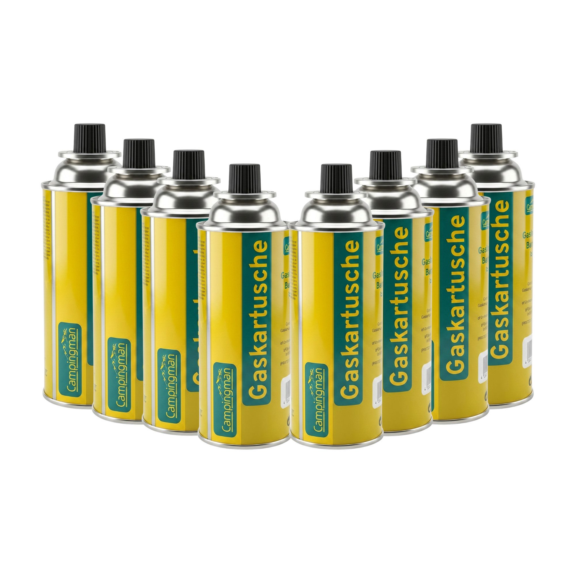 campingmann Gaskartusche Gaskartuschen 227g MSF-1A im –Unkrautbrenner & Gasgeräte, 8 St., Butangas Kartusche mit Ventil für Campingkocher