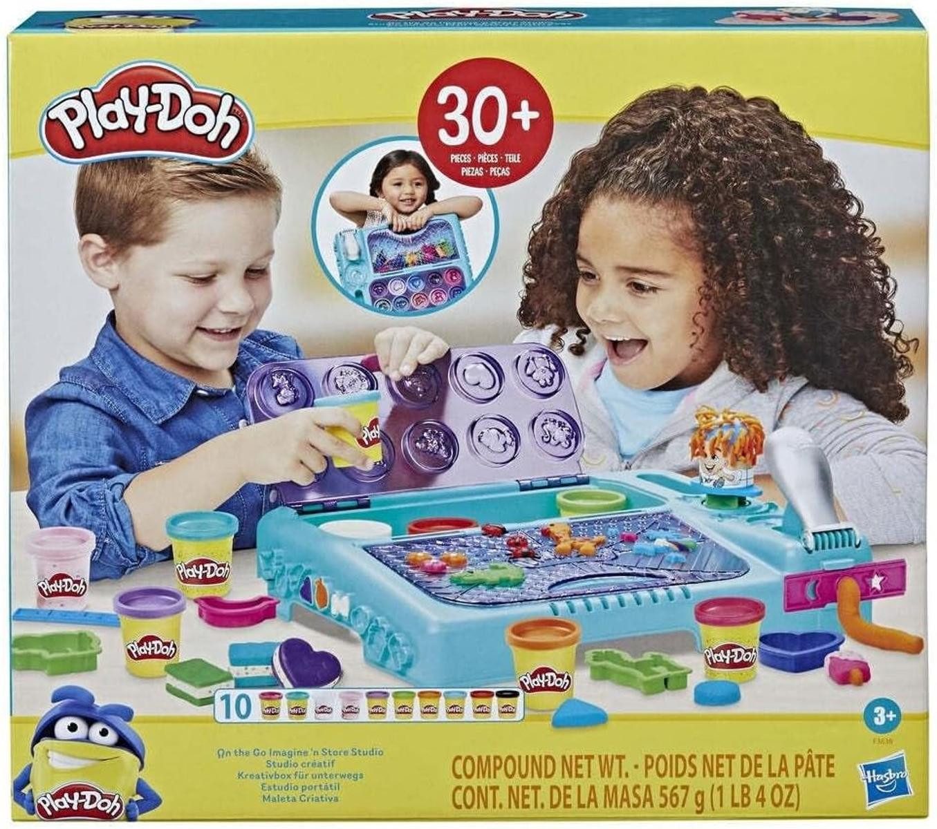 Hasbro Knete Play-Doh Kreativbox mehr als 30 Knetwerkzeugen + 10 Dosen Knete 3+