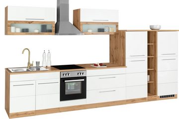 Kochstation Küchenzeile KS-Wien, Breite 410 cm, wahlweise mit E-Geräten