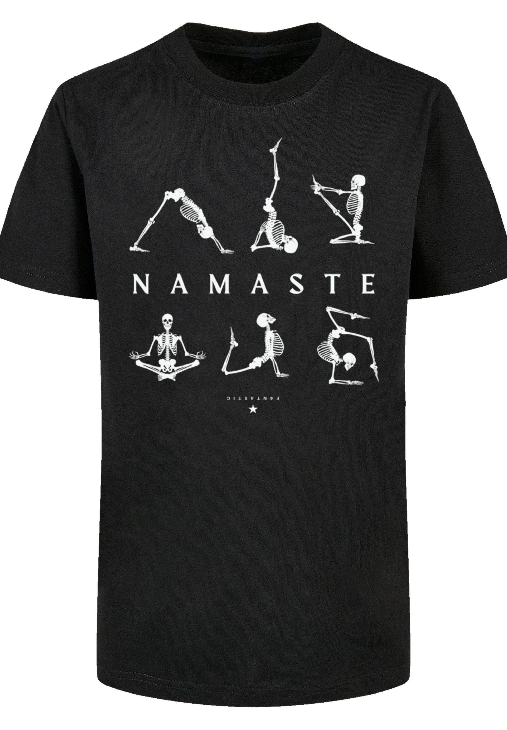 Namaste schwarz Yoga T-Shirt Print Skelett F4NT4STIC Halloween