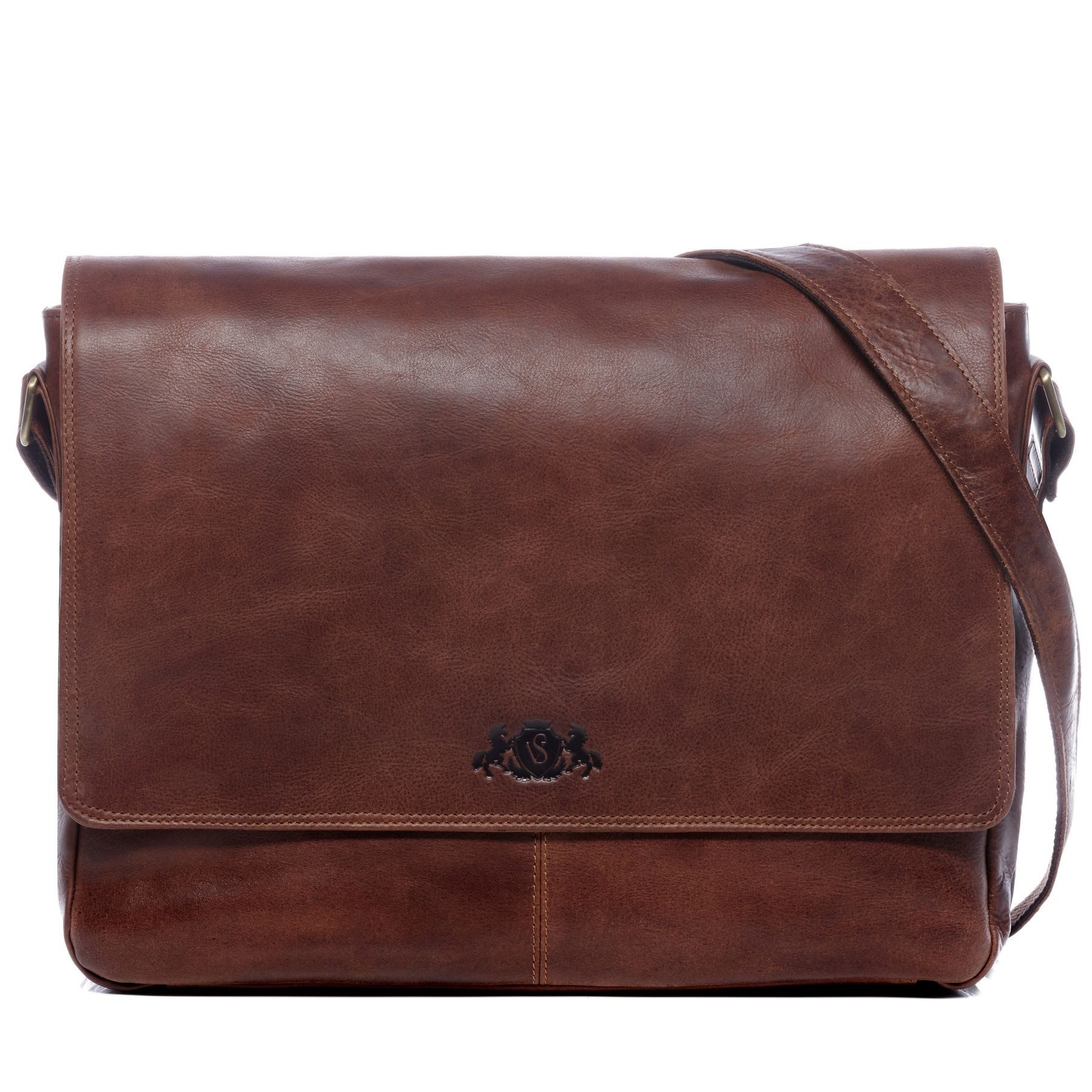 Messenger Bag SPENCER groß Laptop-Tasche 15 Zoll echt Leder
