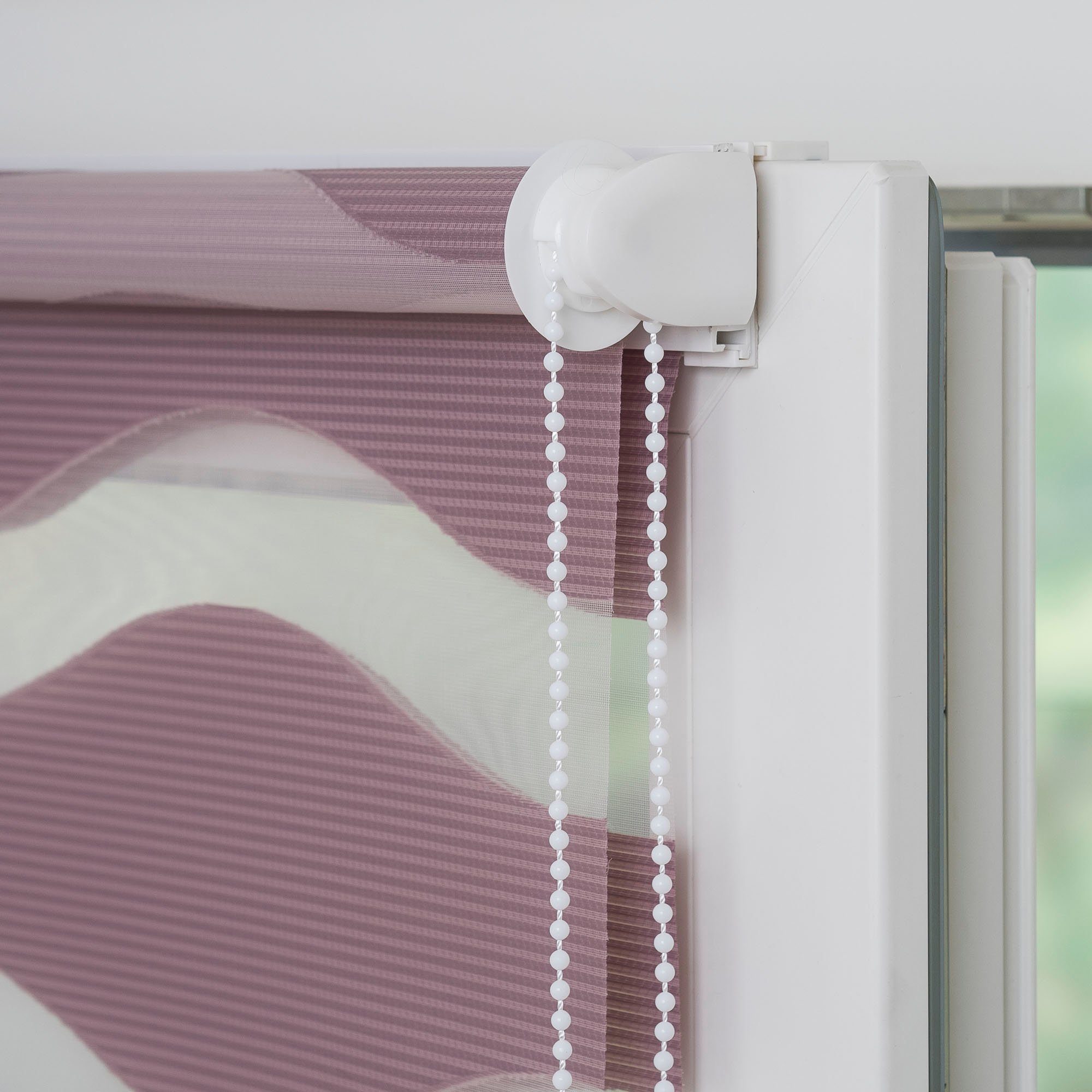 Doppelrollo Welle, GARESA, Lichtschutz, ohne Bohren, freihängend, Klemmfix, dekorativ, stufenlos verstellbar