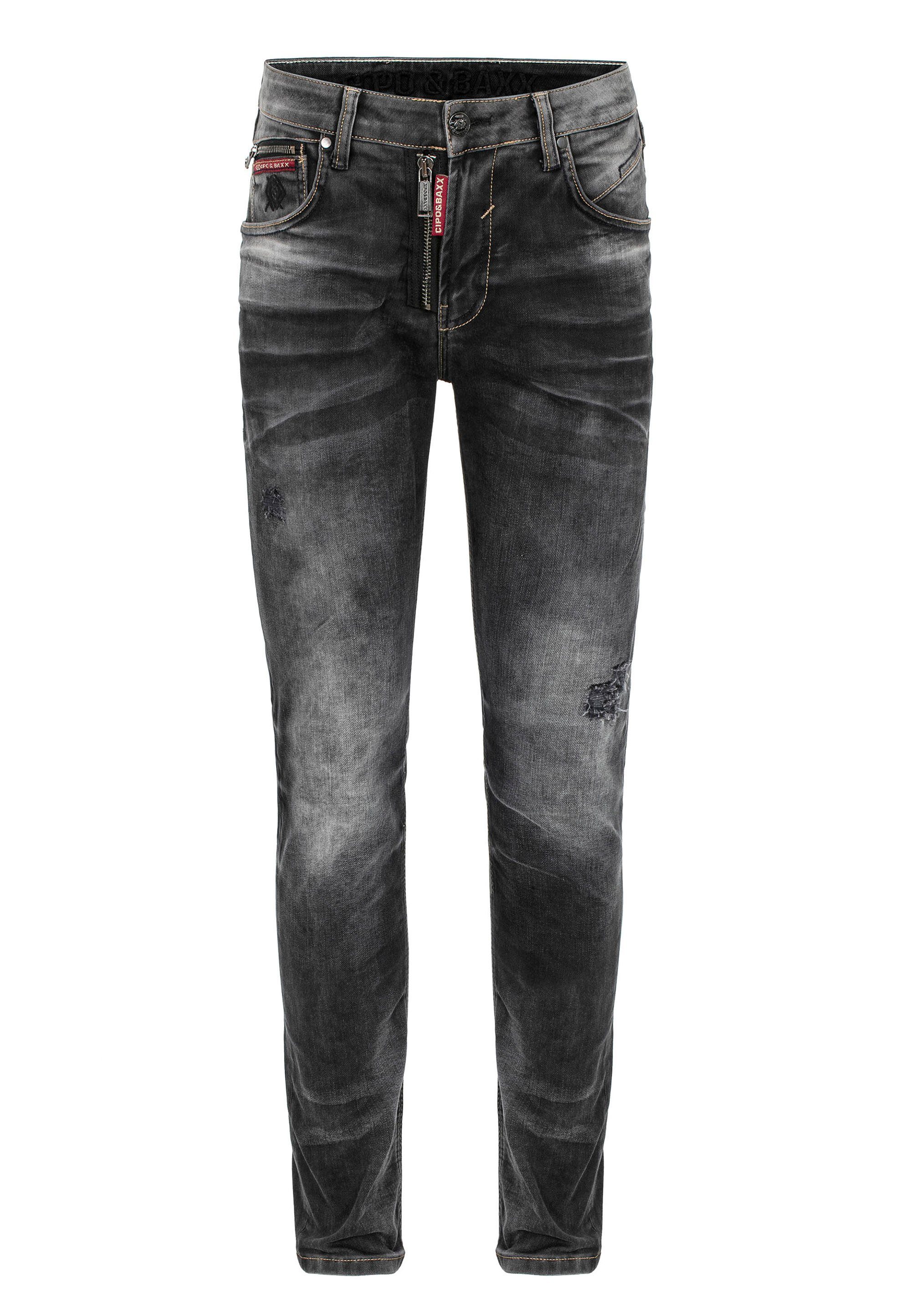 Baxx im & Straight-Jeans modischen Cipo Look