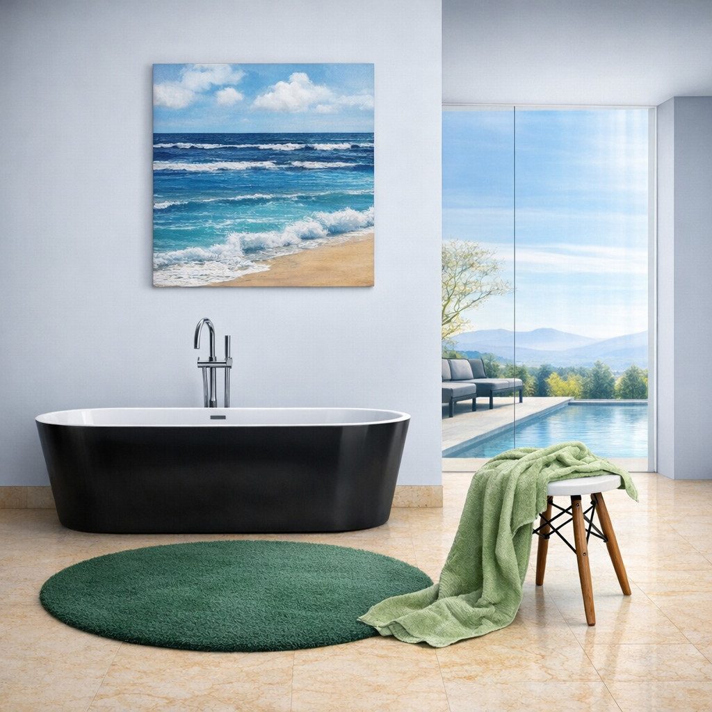welltime Badewanne Tavira, Freistehend, (170x74x60 (LxBxH), Sanitäracryl, mit Pop Up Ventil