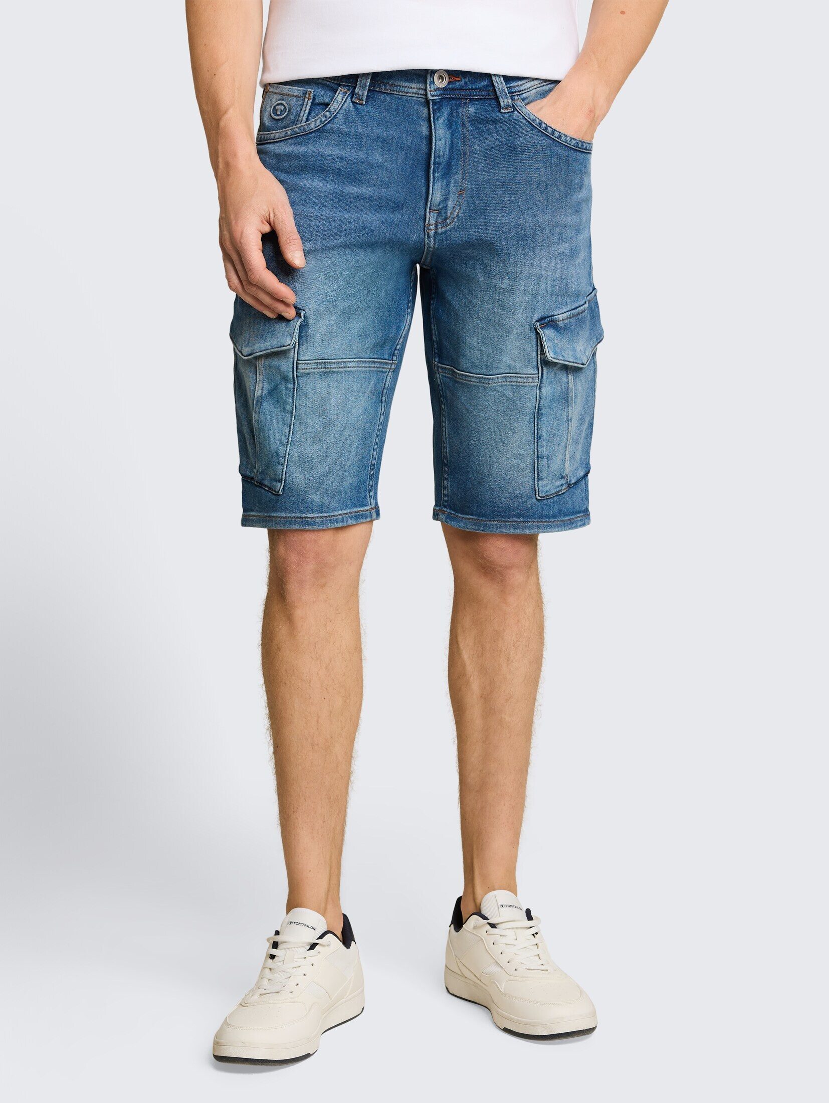 TOM TAILOR Jeansshorts Jeanshosen TTMARVIN STRAIGHT Cargo Jeans Shorts