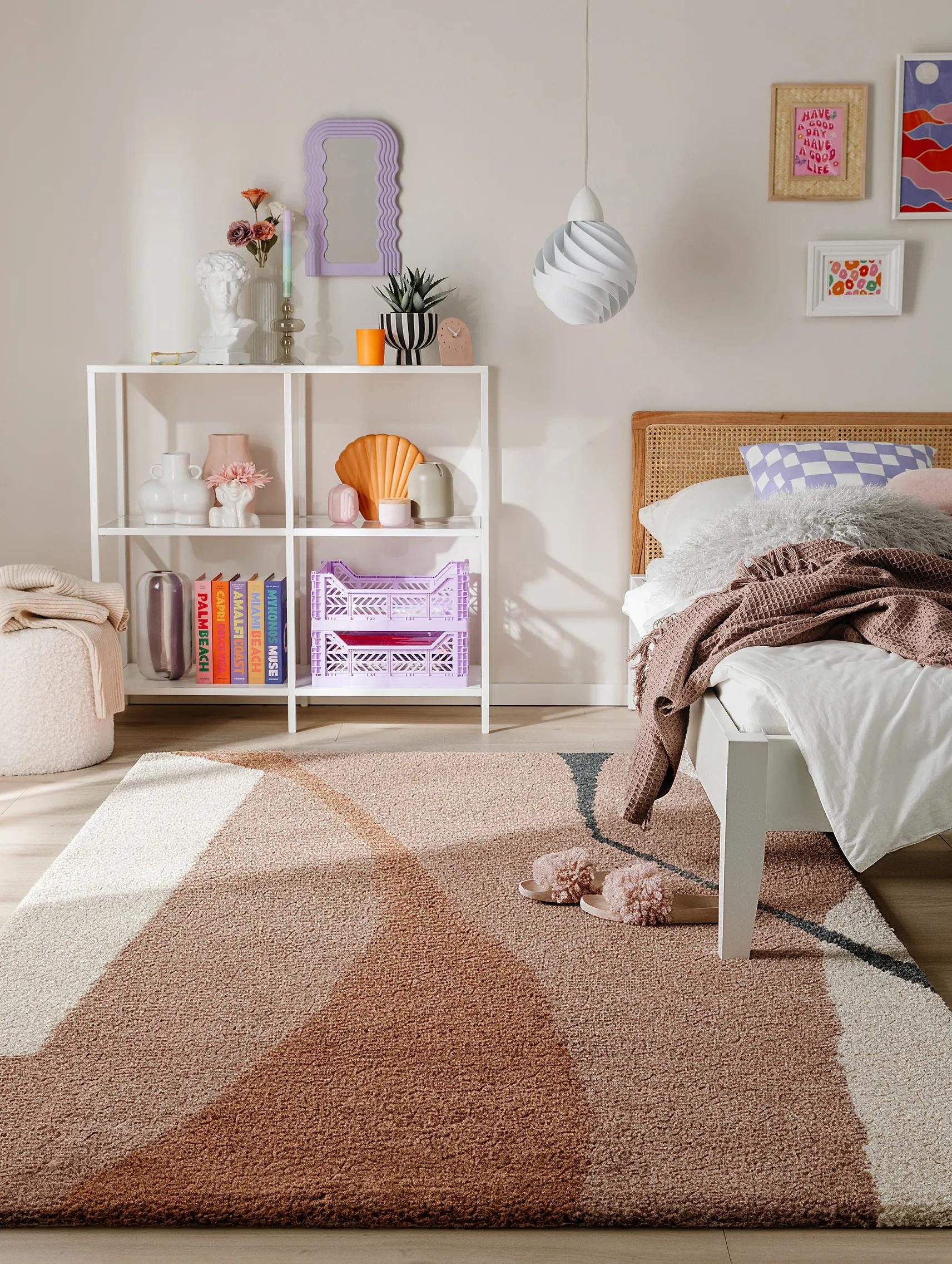 benuta Hochflor-Teppich Louise, rechteckig, Höhe: 21 mm, Teppich Wohn-, Ess- und Schlafzimmer, Flur, Kunstfaser, Gemütlich
