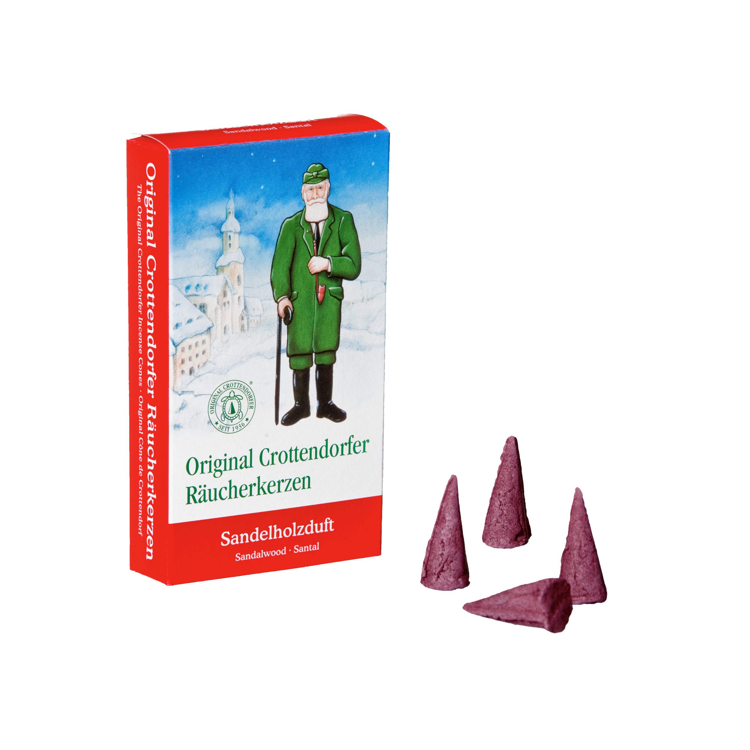 Crottendorfer Räucherkegel Original Crottendorfer Räucherkerzen Duft-Auswahl Weihnachtsdüfte (24 Stück pro Packung), Original Erzgebirge