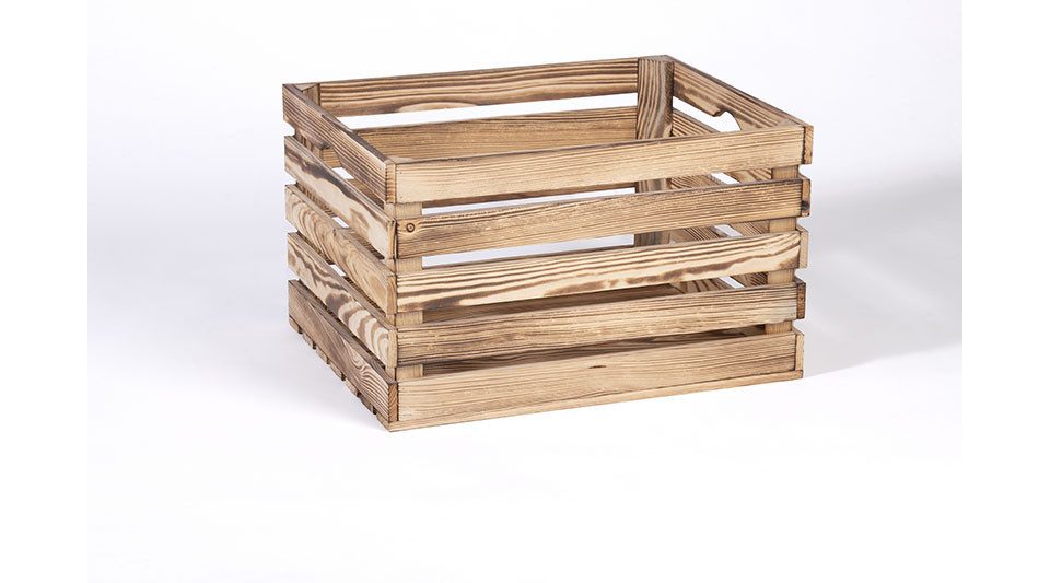 iWerk Aufbewahrungsbox iWerk Holzkiste Geflammt M 50 x 40 x 30 cm