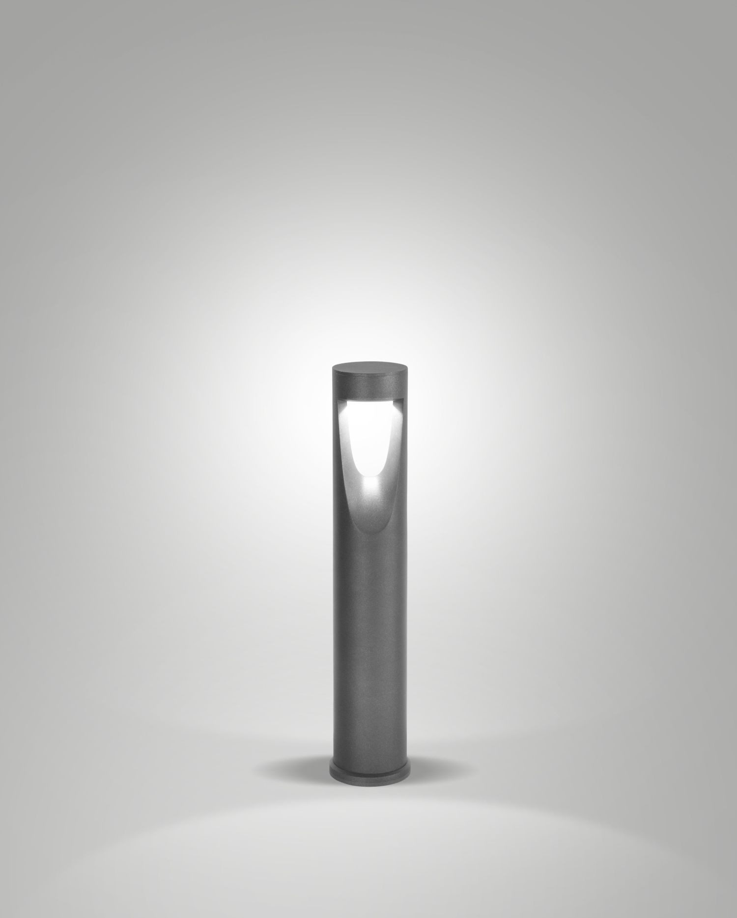 Licht-Erlebnisse Pollerleuchte BOKUN, LED fest integriert, Warmweiß, LED Glas Aluminium IP65 3000 K 1170 lm 60 cm Schwarz rund
