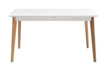 Furn.Design Esstisch Helge (Küchentisch in weiß und Eiche Massivholz, ausziehbar 140 - 180 cm), skandinavisches Design