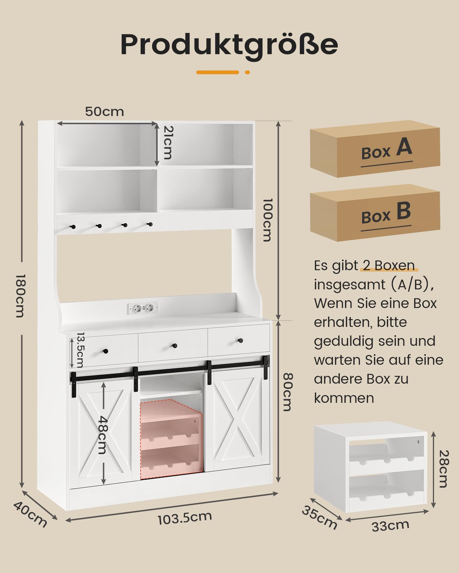 MSMASK Küchenbuffet Küchenschrank Sideboard Mehrzweckschrank mit günstig online kaufen