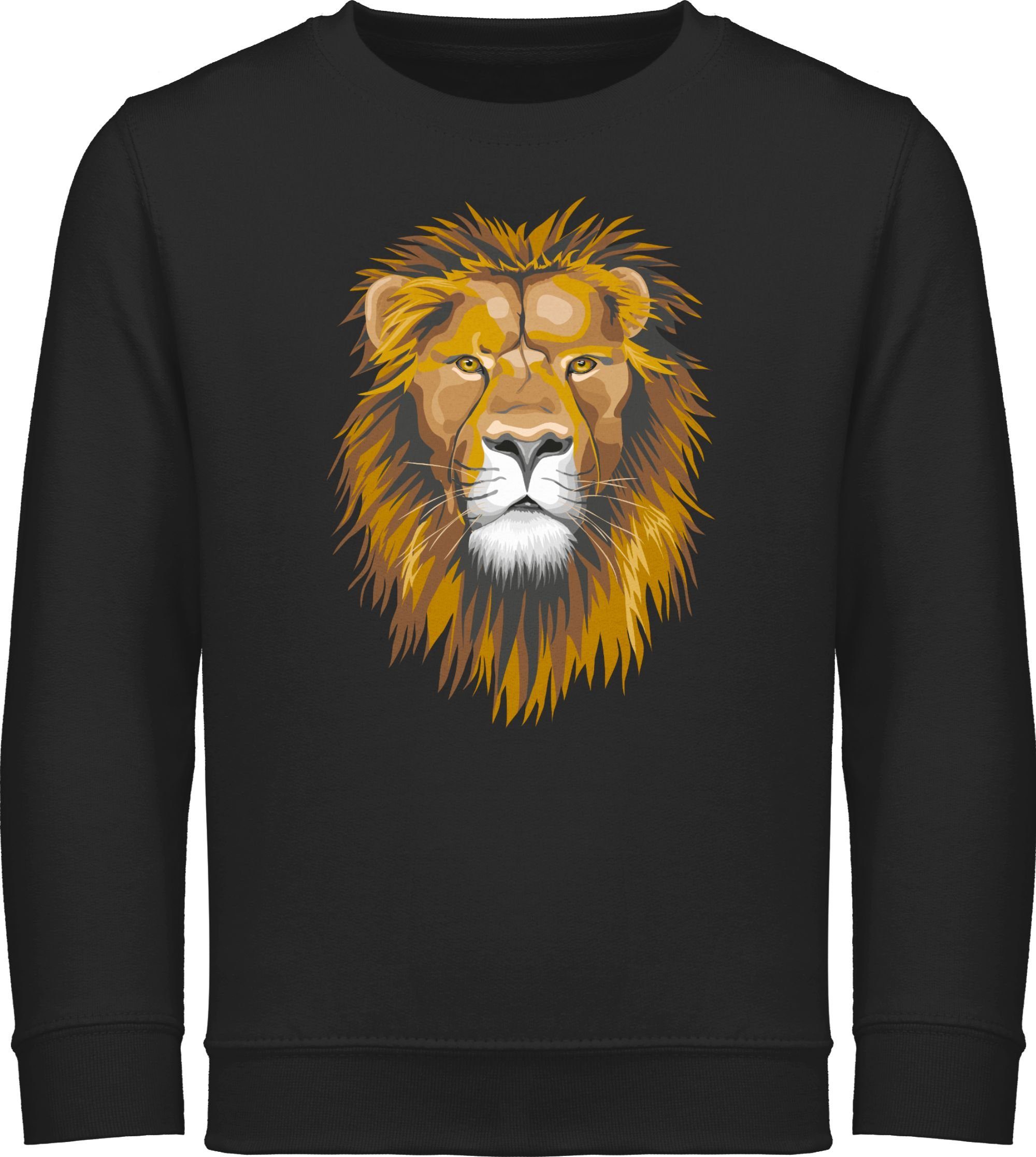 Shirtracer Sweatshirt Löwe Tiermotiv Animal Print