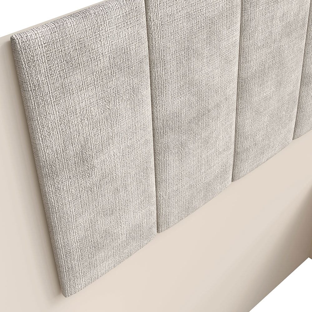 Lomadox Bettgestell LOUSADA-166, in beige mit Kopfteilpolster, Liegefläche 160x200 cm