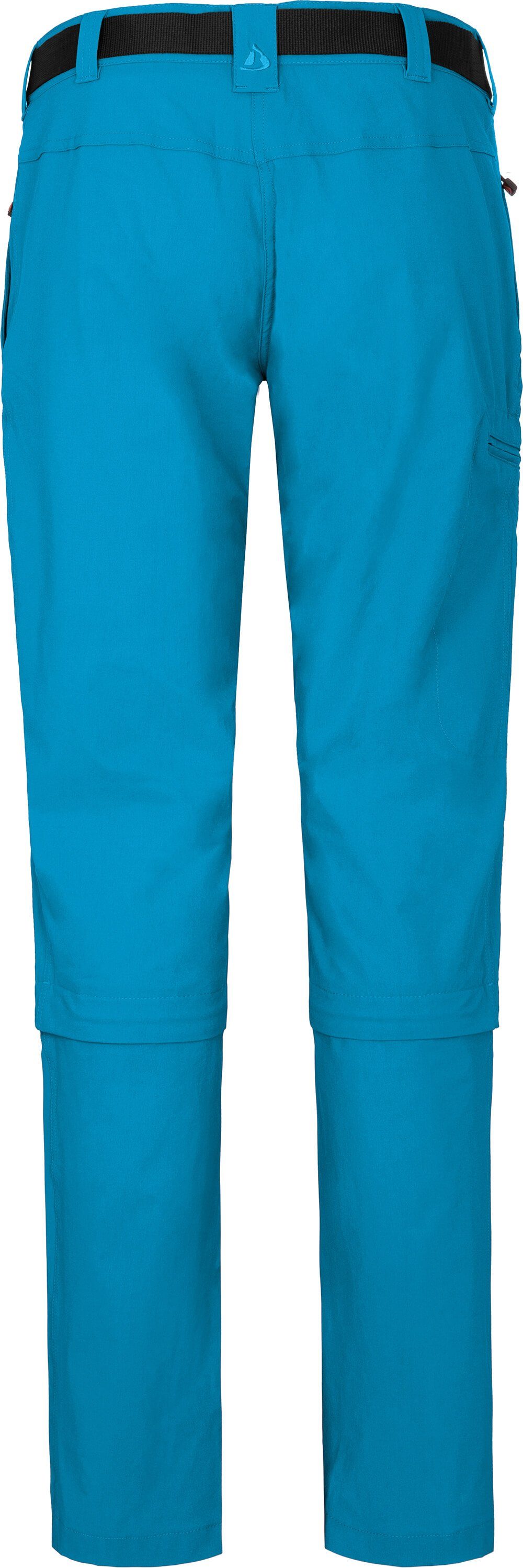 Bergson blau Zip-off-Hose Ozean Damen vielseitig (slim) pflegeleicht, Zipp-Off Normalgrößen, Wanderhose, YORK