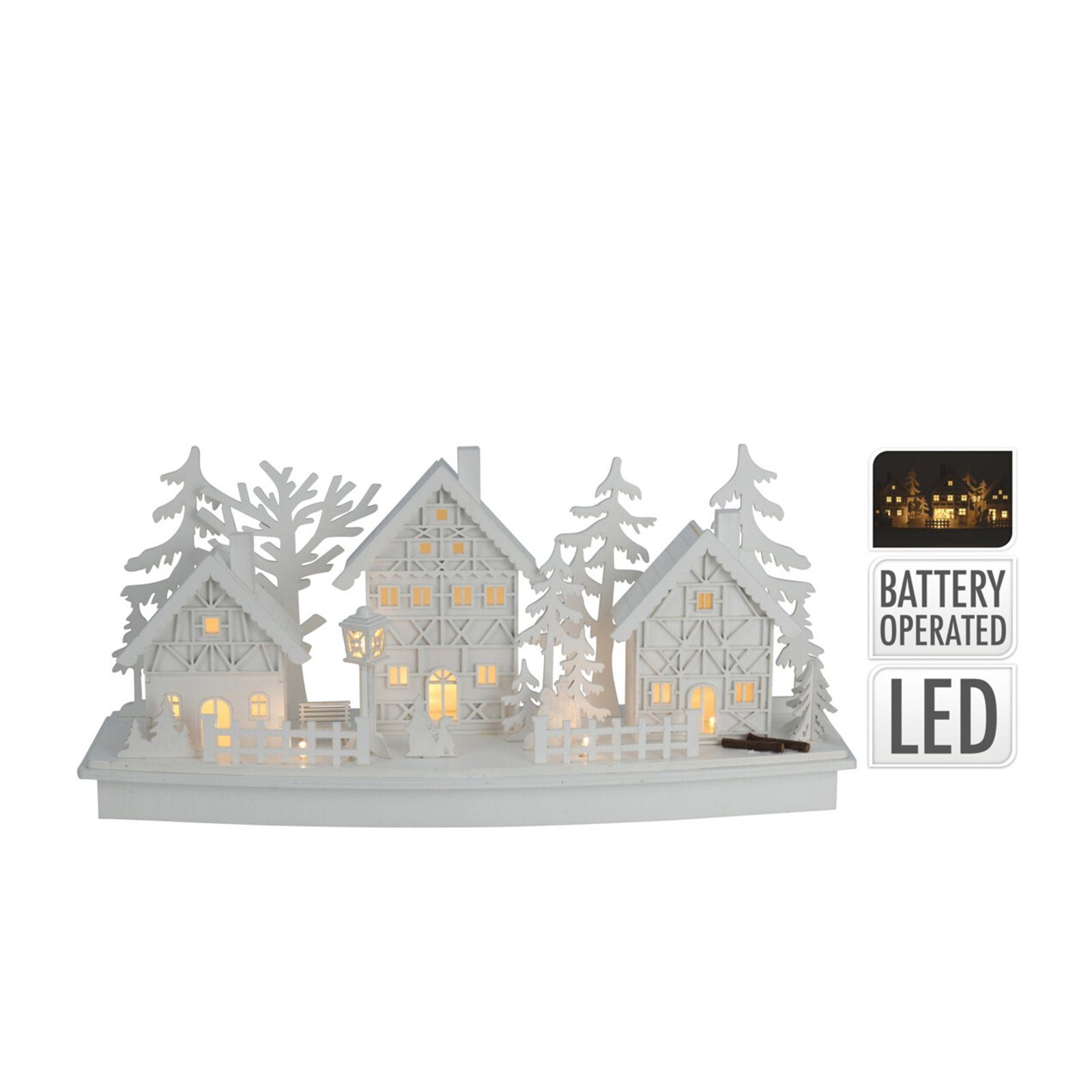 (Stück, Haus LED 1 Weihnachtsszene HTI-Living LED St), Weihnachtsfigur Weihnachtsdekoration beleuchtet