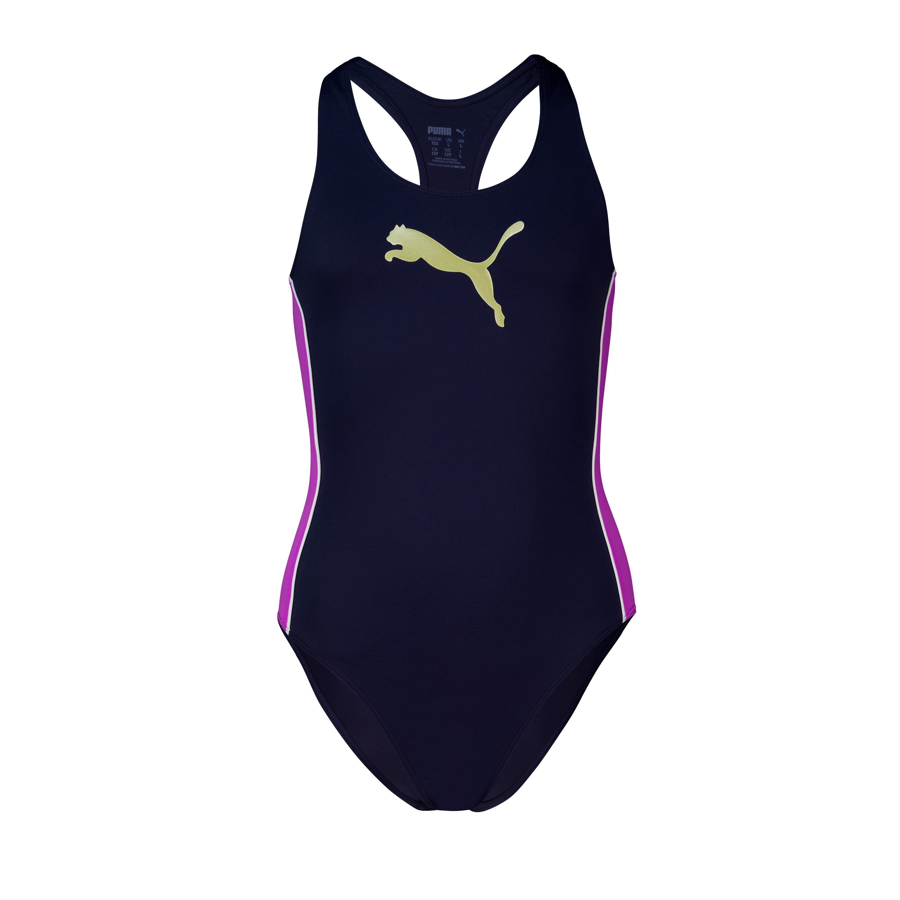PUMA Badeanzug PUMA SWIM GIRLS T7 SWIMSUIT Logoprint vorn