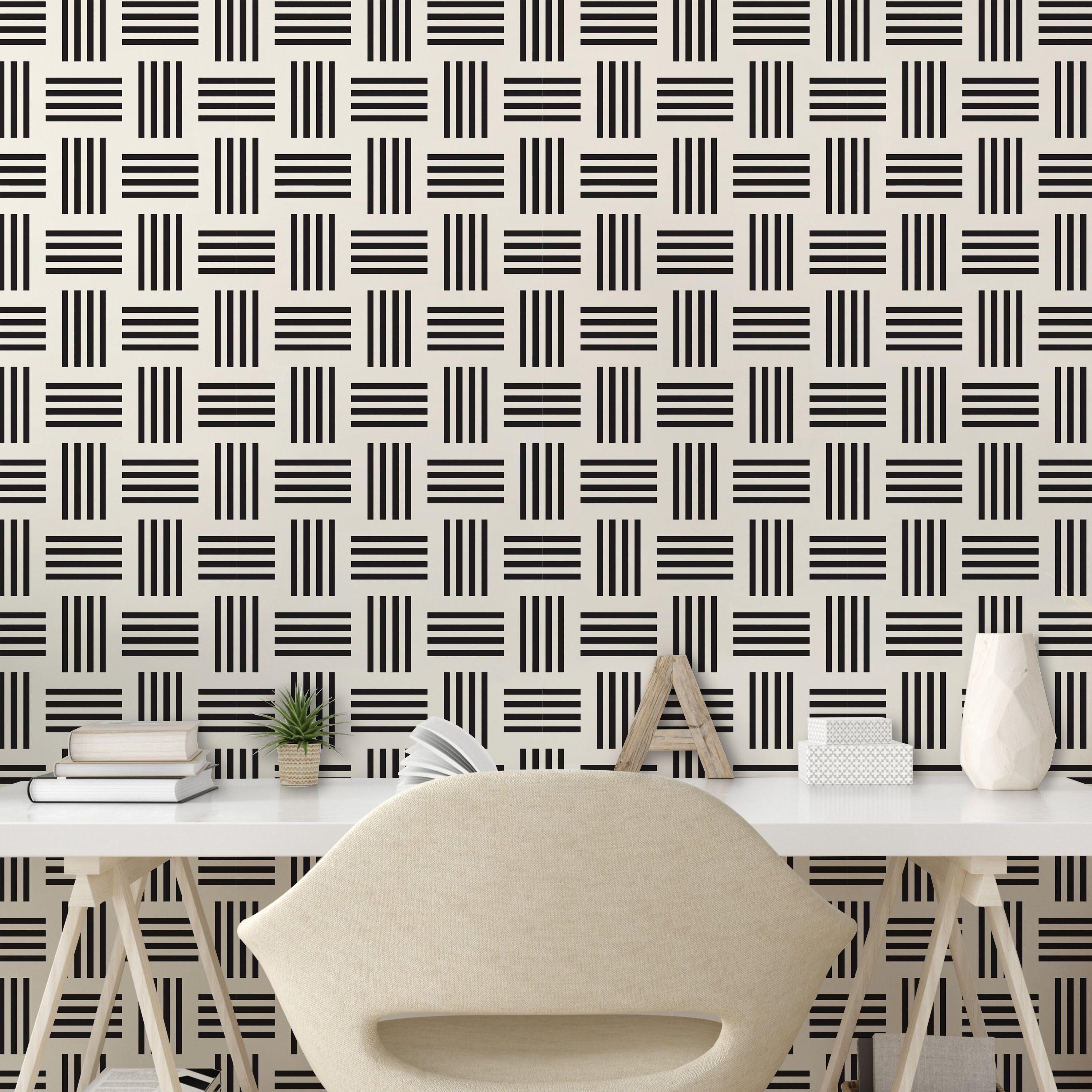 Vinyltapete Küchenakzent, Modern Symmetrische Abakuhaus Wohnzimmer Motiv Bars selbstklebendes Muster