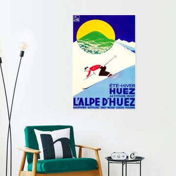 Posterlounge Poster Vintage Ski Collection, L'alpe d'huez (französisch), Vintage Illustration