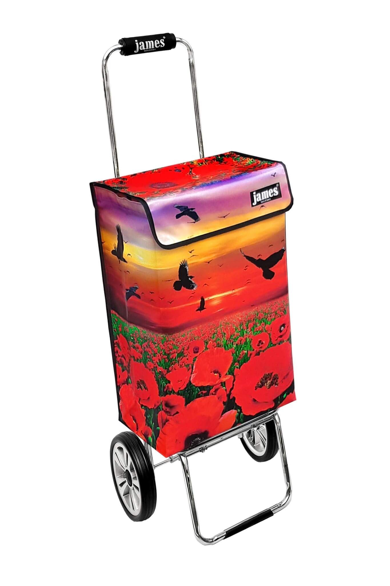 james Einkaufstrolley POPPY - stabiler Einkaufswagen mit individuellem Design, Handmade in Austria - Einkaufsbegleiter mit viel Stauraum - trägt 40kg
