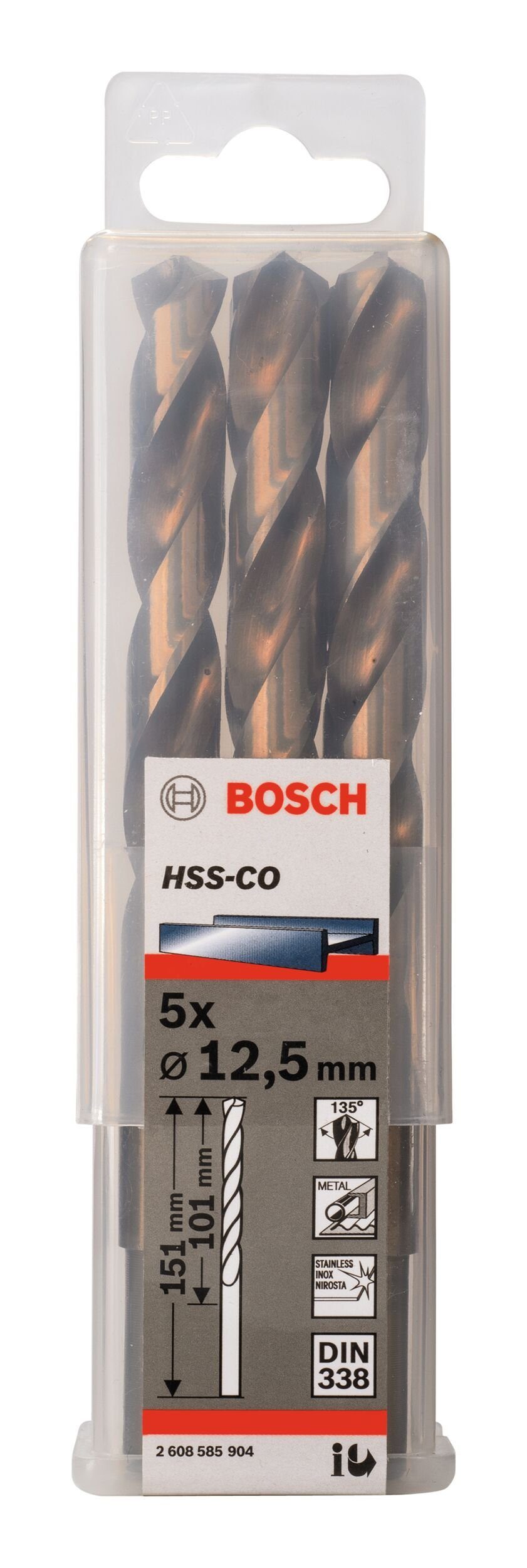 338) Metallbohrer, (5 - x 151 12,5 HSS-Co Stück), 5er-Pack x - (DIN 101 BOSCH mm