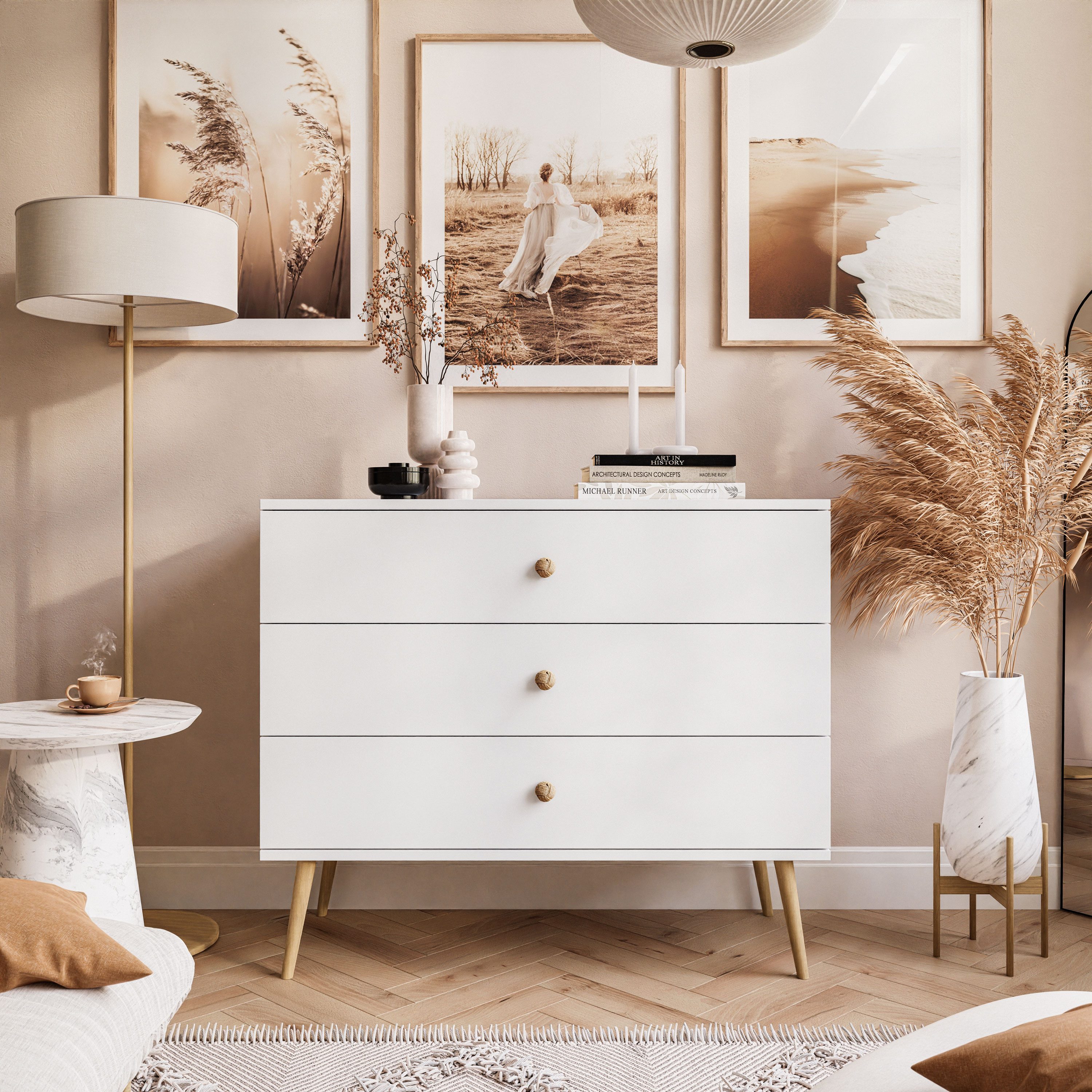 Lookway Highboard HARMONY 3S Kommode mit drei Schubladen