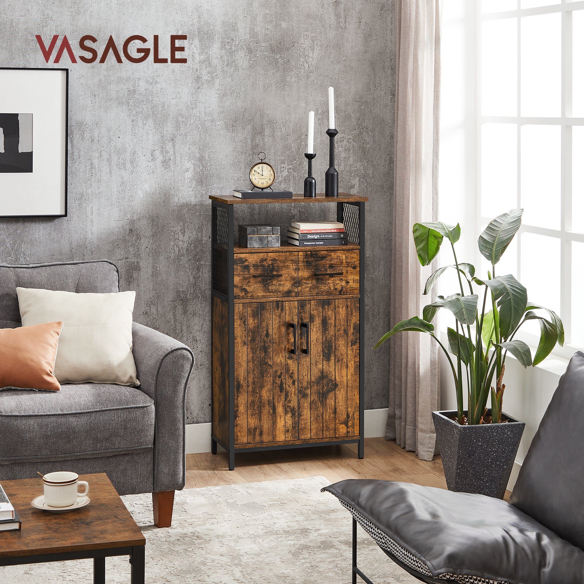 VASAGLE Highboard Sideboard, verstellbare Ablage 108 günstig online kaufen