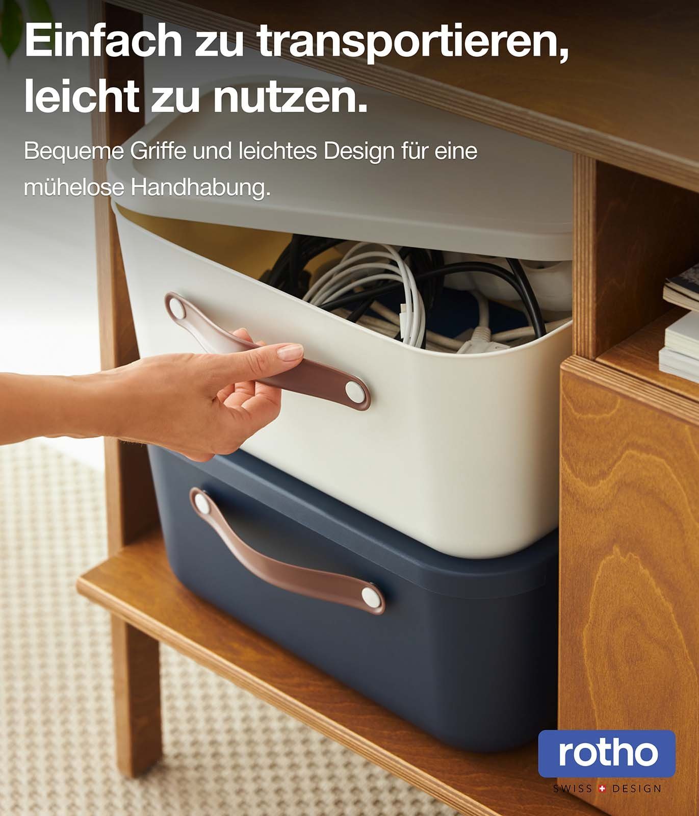 ROTHO Aufbewahrungsbox 2er-Set Kiste mit Deckel Maloja 20l (Aufbewahrungsset, 2er-Set)