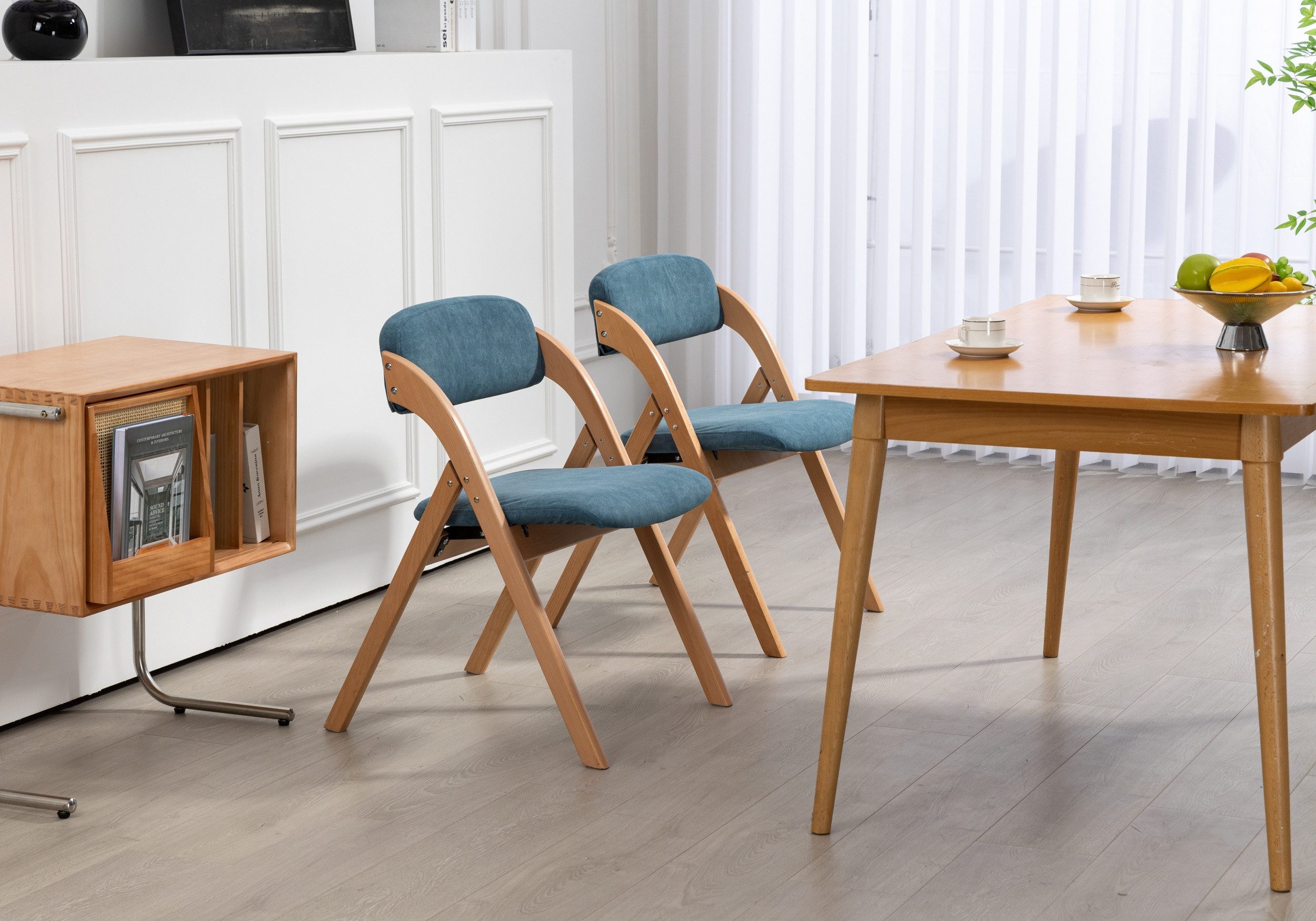 autolock Klappstuhl Polsterstuhl stapelbare aus Massivholz mit abnehmbaren Bezügen (2 St), Esszimmerstühle für Gäste, Küche, Büro, Hochzeitsfeiern, Picknicks