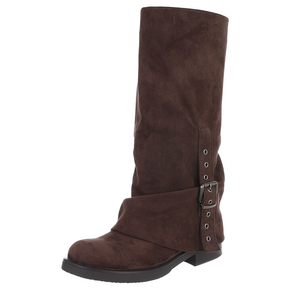 Ital-Design Elegante Damenstiefel mit Riemenverzierung für günstig online kaufen