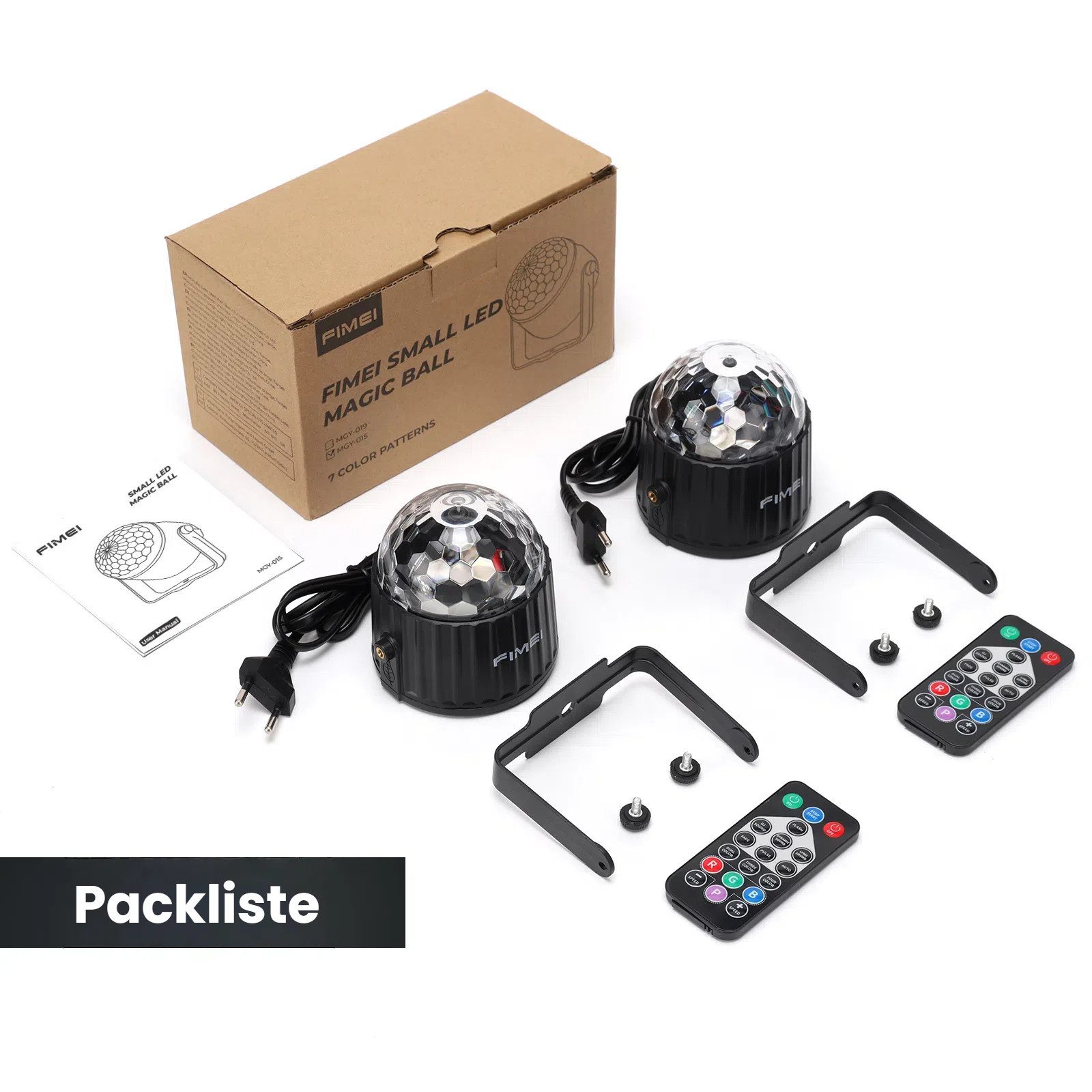 FIMEI LED Discolicht Discokugel 360° drehbar mit Fernbedienung, 15 Farben, musikgesteuert, LED fest integriert, 9W RGB, dynamische Effekte – Bild 3 von 5