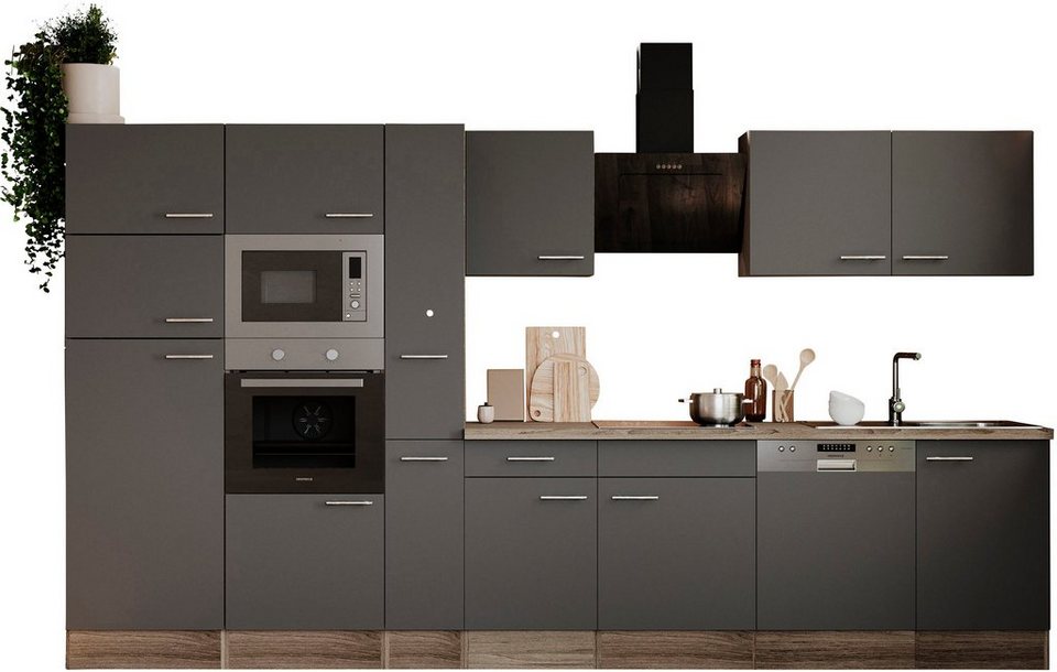 RESPEKTA Küchenzeile Oliver, Breite 370 cm, wechselseitig aufbaubar, Wechselseitig  aufbaubar