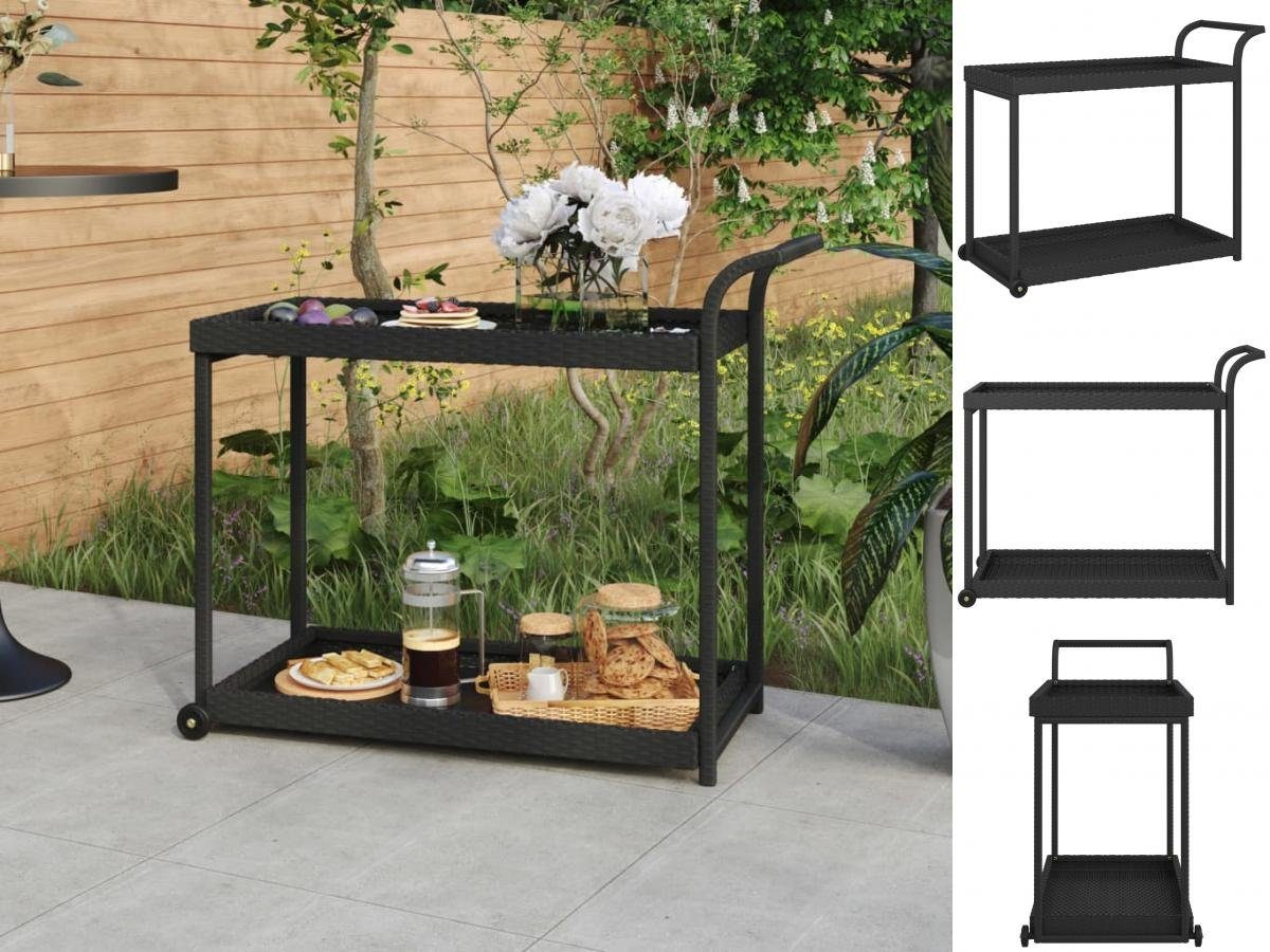 vidaXL Küchenwagen Barwagen Schwarz 100x45x83 cm Polyrattan