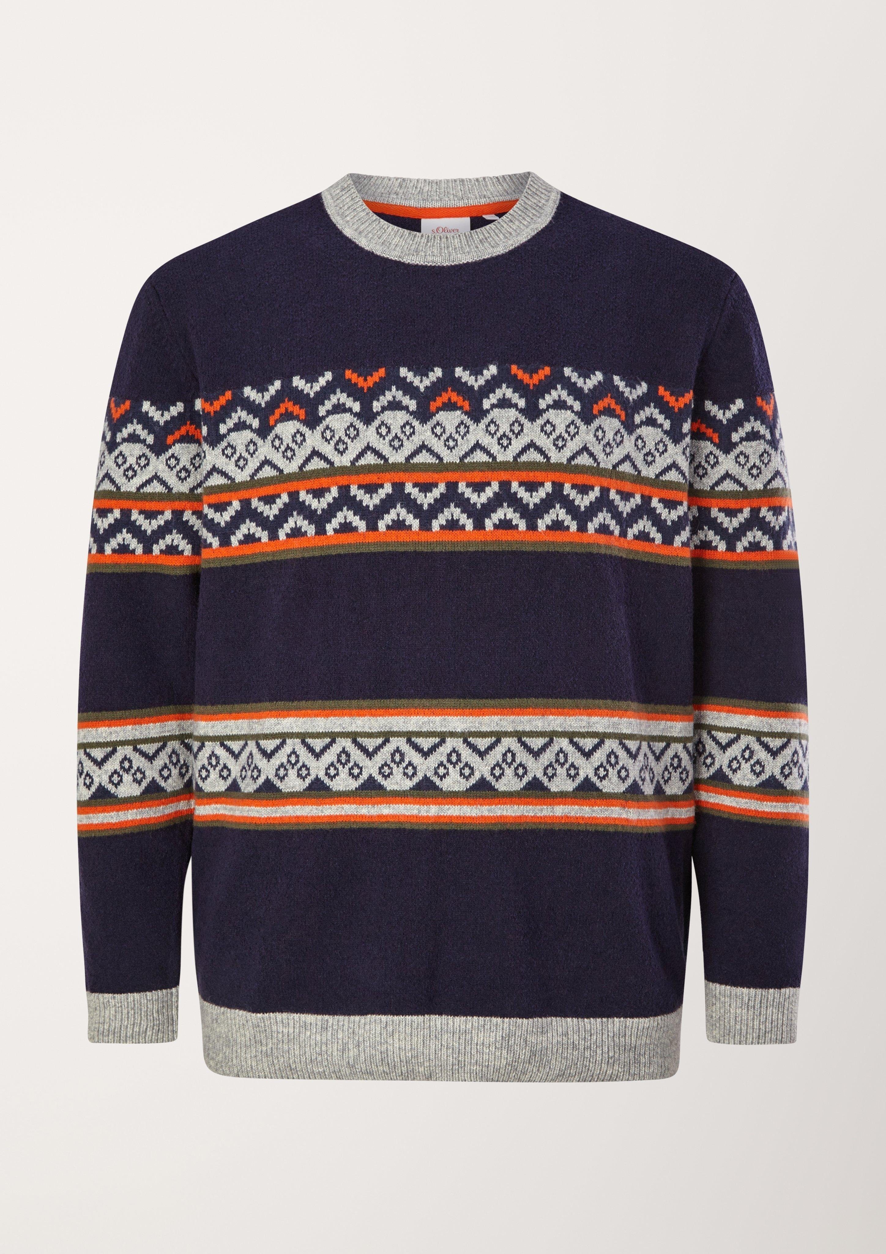 s.Oliver Strickpullover Pullover mit Fair-Isle-Muster