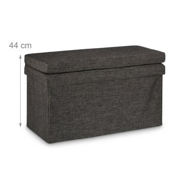 relaxdays Sitzhocker Faltbarer Sitzhocker mit Lehne L, Braun