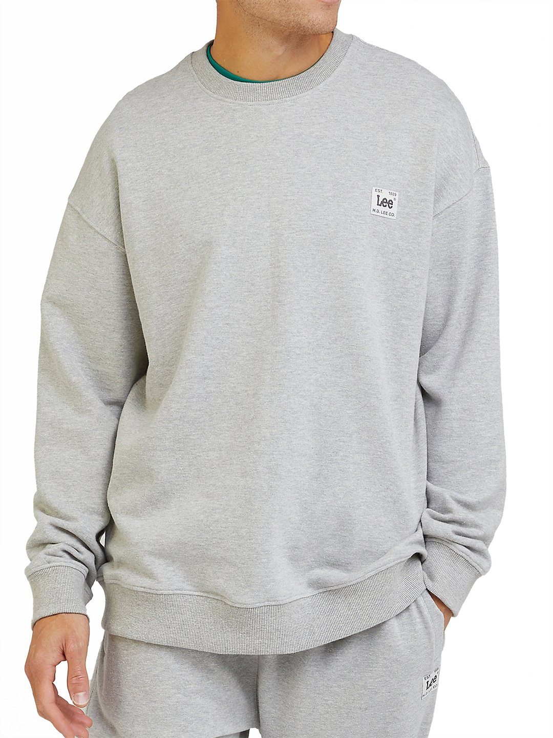 Lee® Sweatshirt Relaxed Fit Oversize Pullover - Core Loose Sharp Grey Mele günstig online kaufen