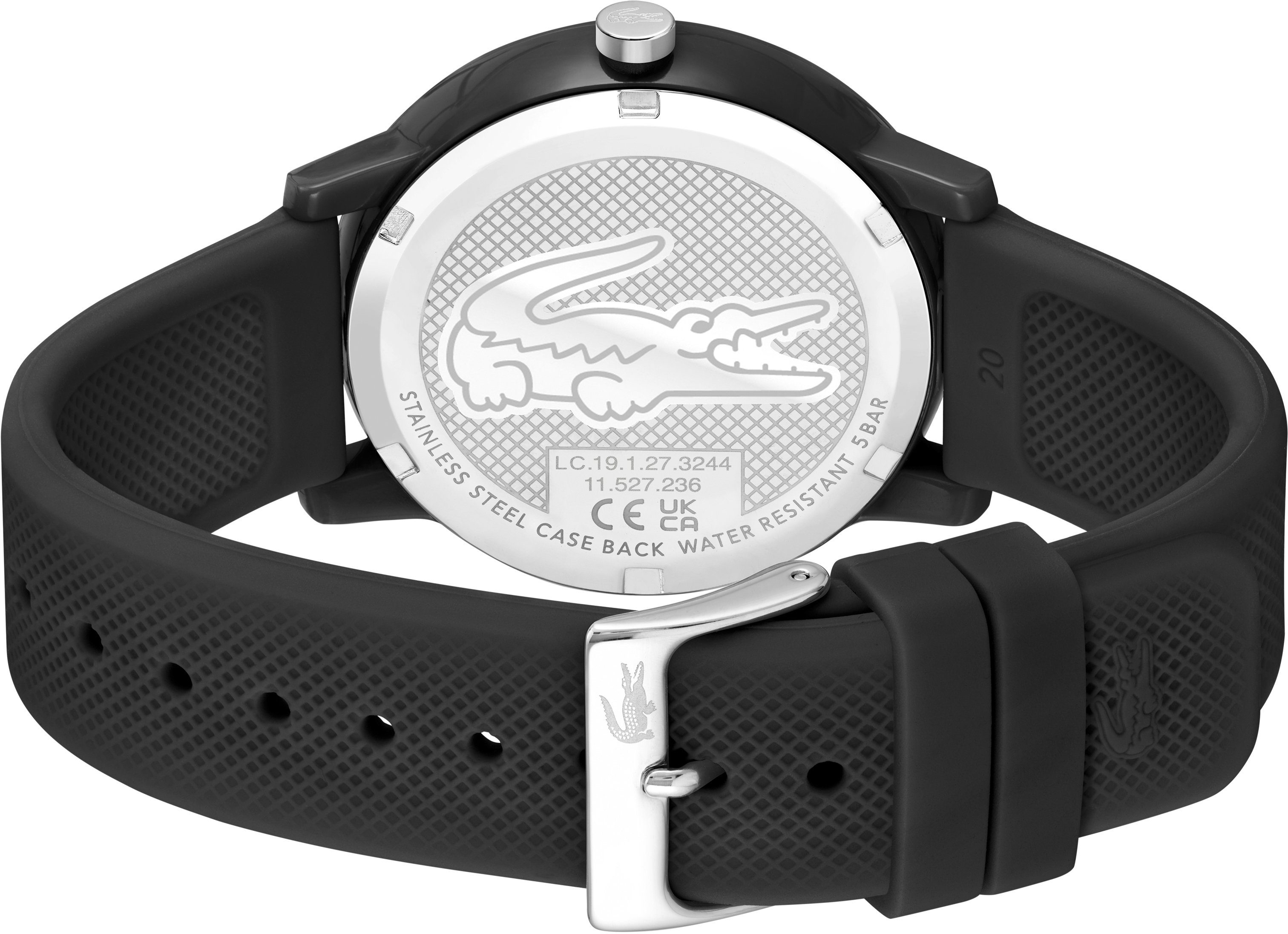 Lacoste Quarzuhr LACOSTE.12.12 2011171, Armbanduhr, Herrenuhr, Mineralglas, Silikonarmband