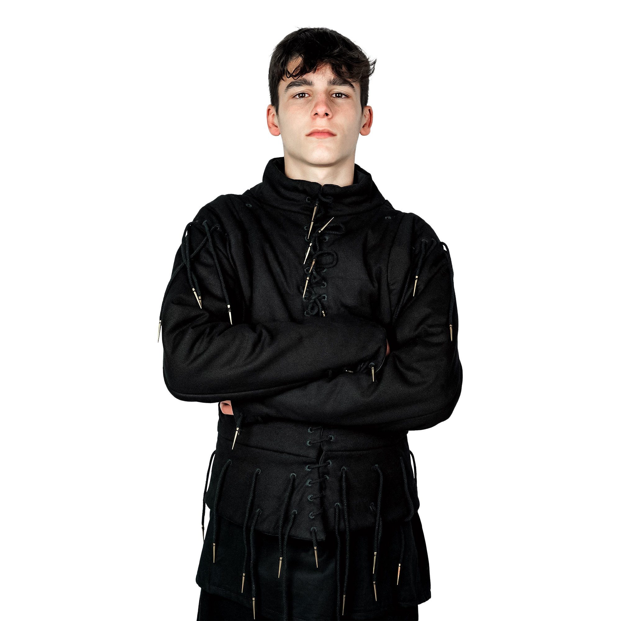 Lord Of Battles Ritter-Kostüm 15. Jahrhundert Rüstwams Baumwolle Schwarz - XL
