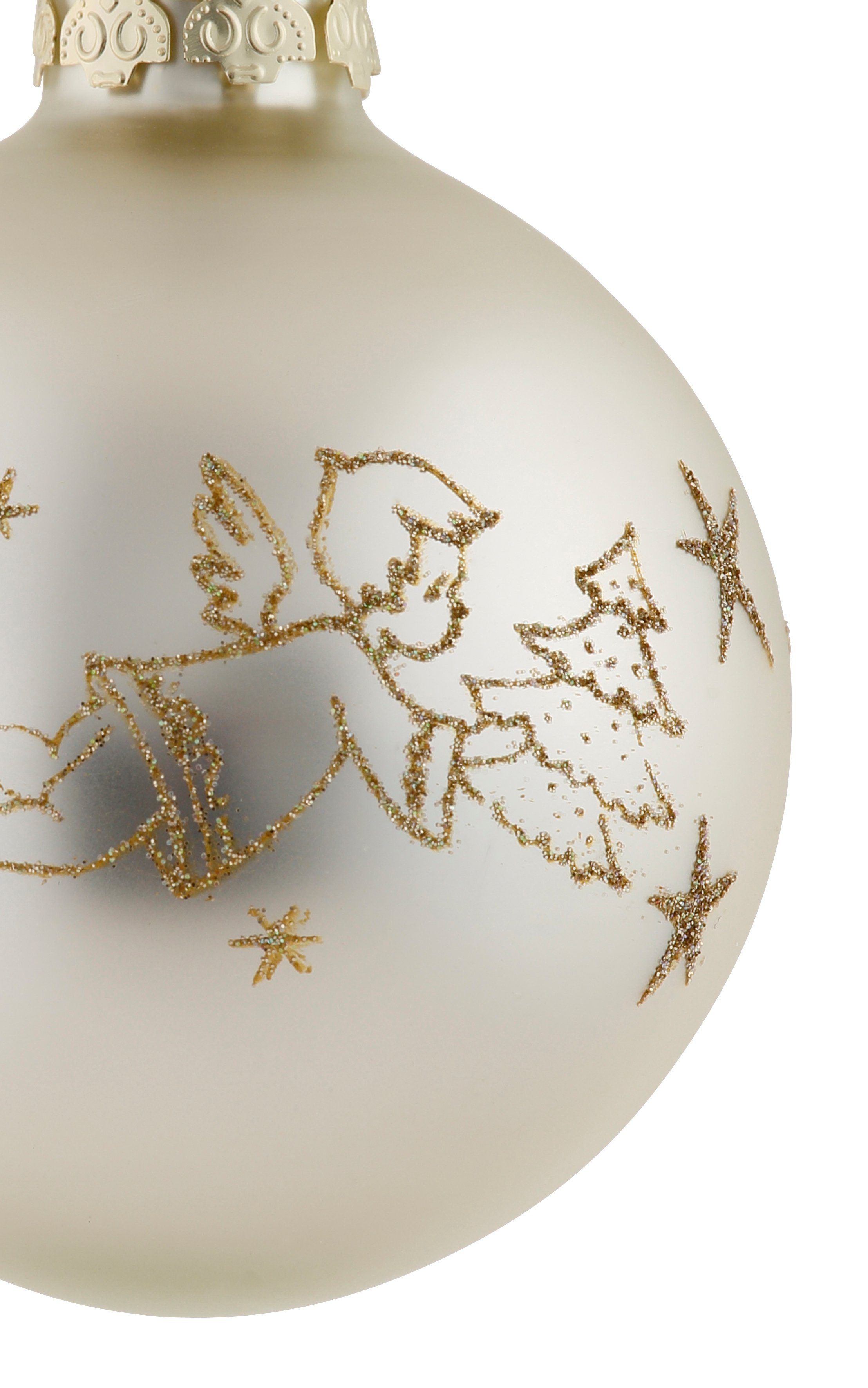 und Motiv 18-teilig, aus Leonique St), Mix-Goldfarben, Glas Christbaumkugeln Weihnachtsdeko, cm Christbaumschmuck Eislack, mit 8 Weihnachtsbaumkugel cm, 7 Ø Mayella, cm, 6 (18