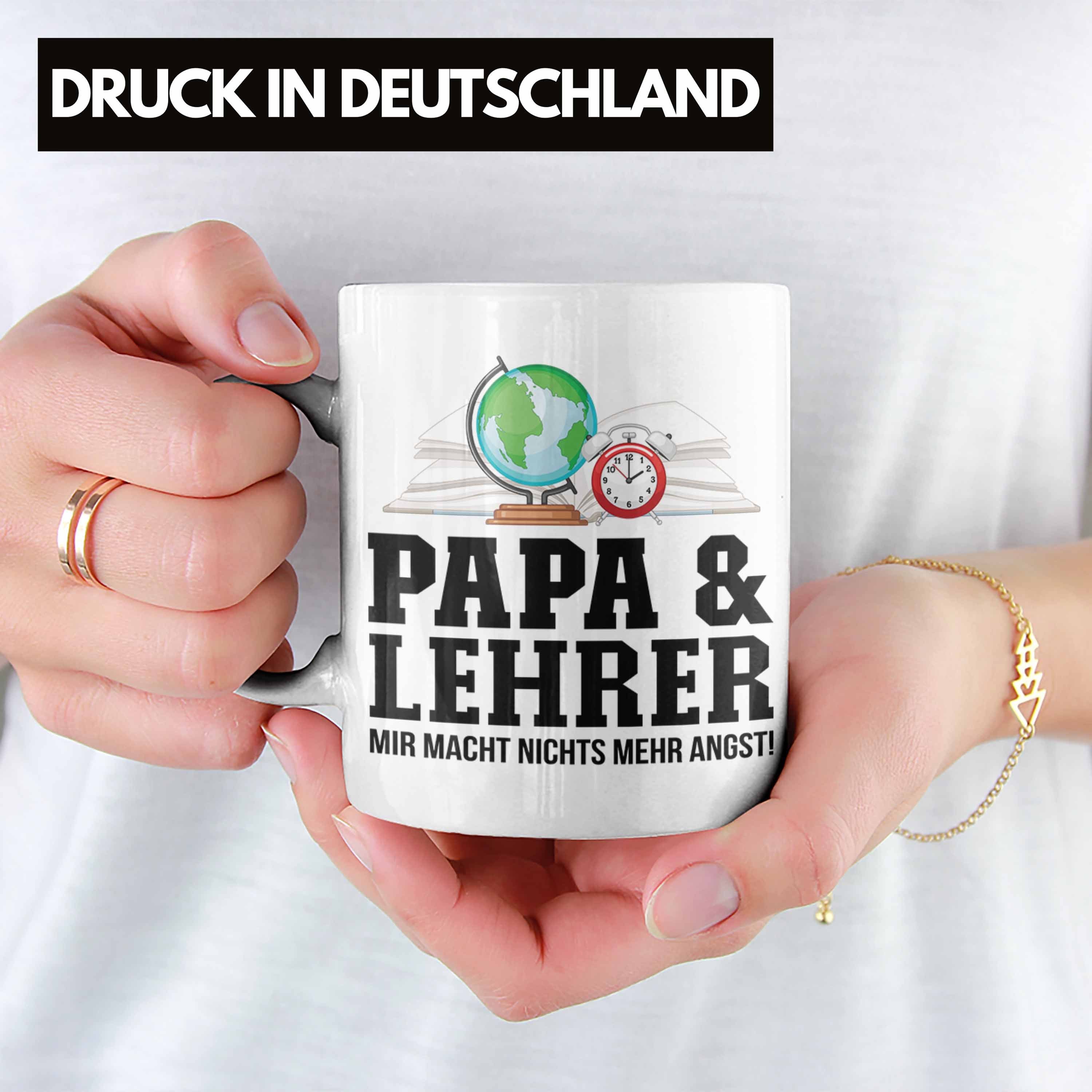 Papa Tasse Lehrer Trendation Geschenkidee und für Vater Gebur Tasse Trendation - Weiss Lehrer