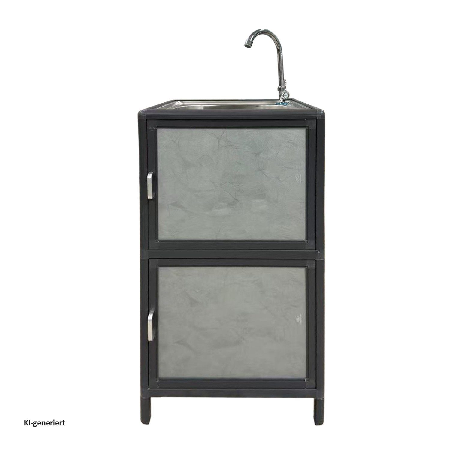 HTI-Living Outdoor-Küchenmodul Outdoorspüle S Gerti Grau (Stück, 1 Outdoorspüle) Gartenspüle Campingspüle Messespüle